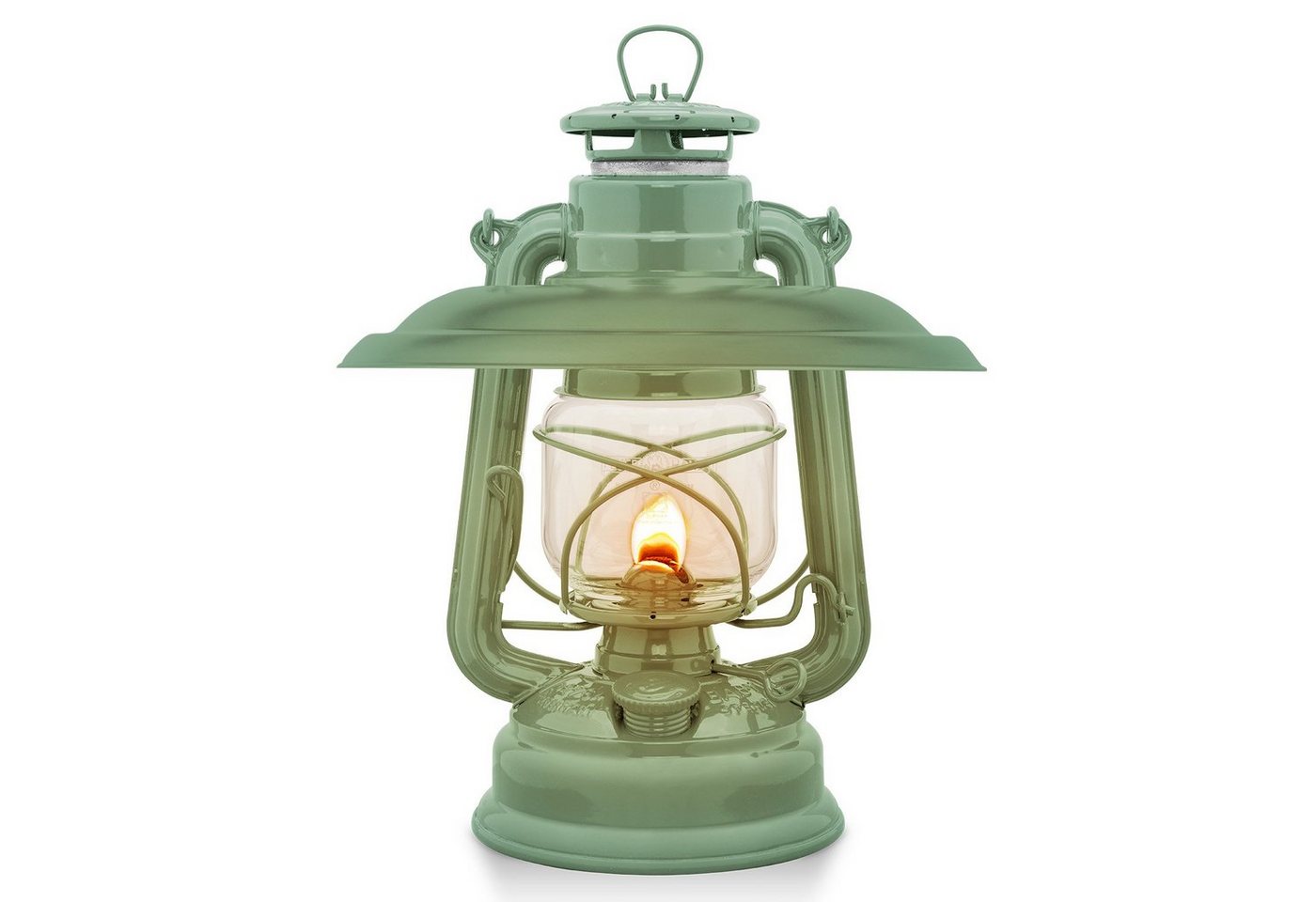 Feuerhand Outdoorkerze Sturmlaterne 276 inkl. Reflektorschirm Modell 2023 (Spar-Set, 2-tlg., 1 x Lampe + 1 x Schirm), Farbe: Sage Green, pulverbeschichtet