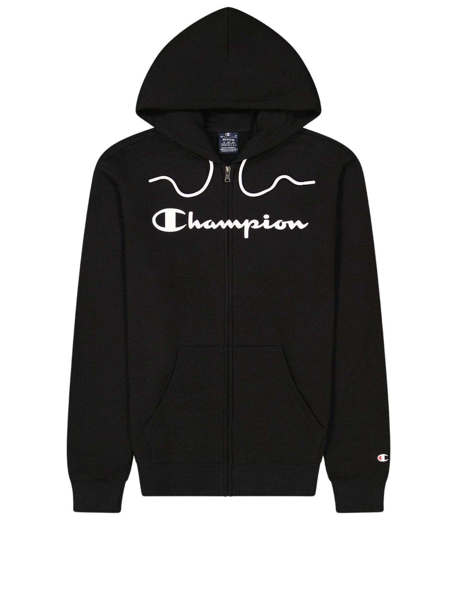 Champion Kapuzensweatjacke Jacke aus schwarz Hoodie Baumwollmischung mit