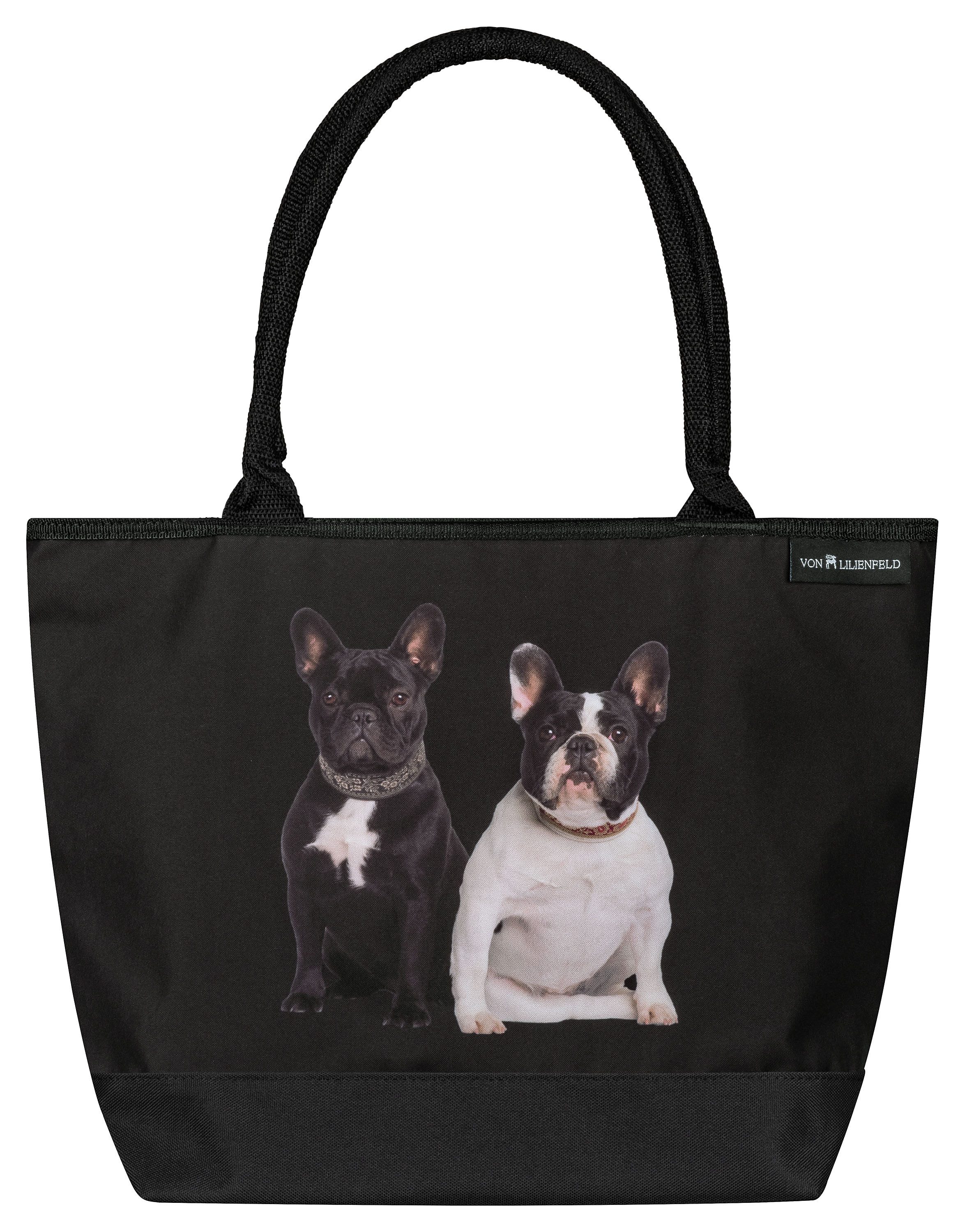 von Lilienfeld Shopper Tasche Hund Französische Bulldoggen Maße L42 x H30 x günstig online kaufen