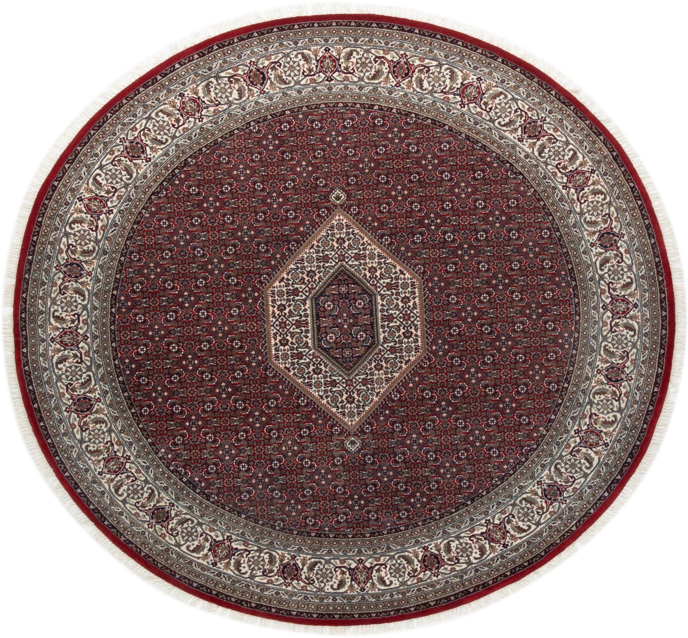 Nain Trading Orientteppich Indo Bidjar 244x241 Handgeknüpfter Orientteppich Rund, rund, Höhe: 15 mm