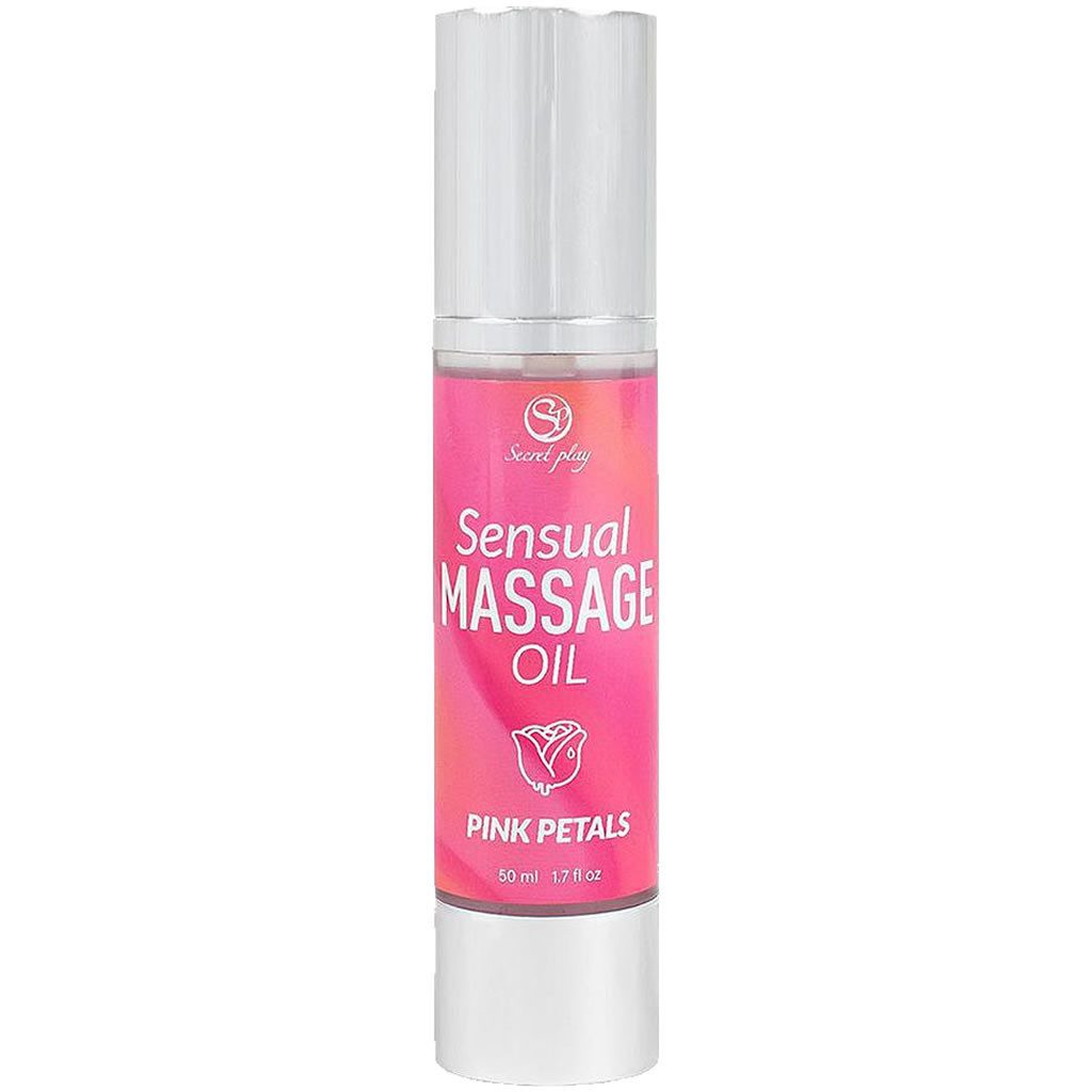 SECRET PLAY Gleit- & Massageöl Sensual Massage Oil - Pink Petals, Flasche mit 50ml, 1-tlg., duftendes Massageöl ohne tierische Inhaltsstoffe