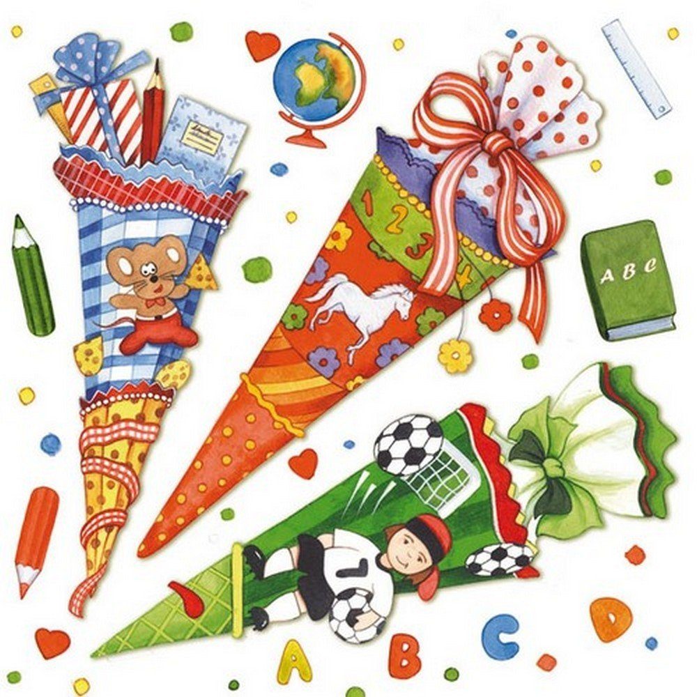 Ambiente Luxury Paper Products Papierserviette 20 Салфетки Schulanfang 33x33cm, (20 St)