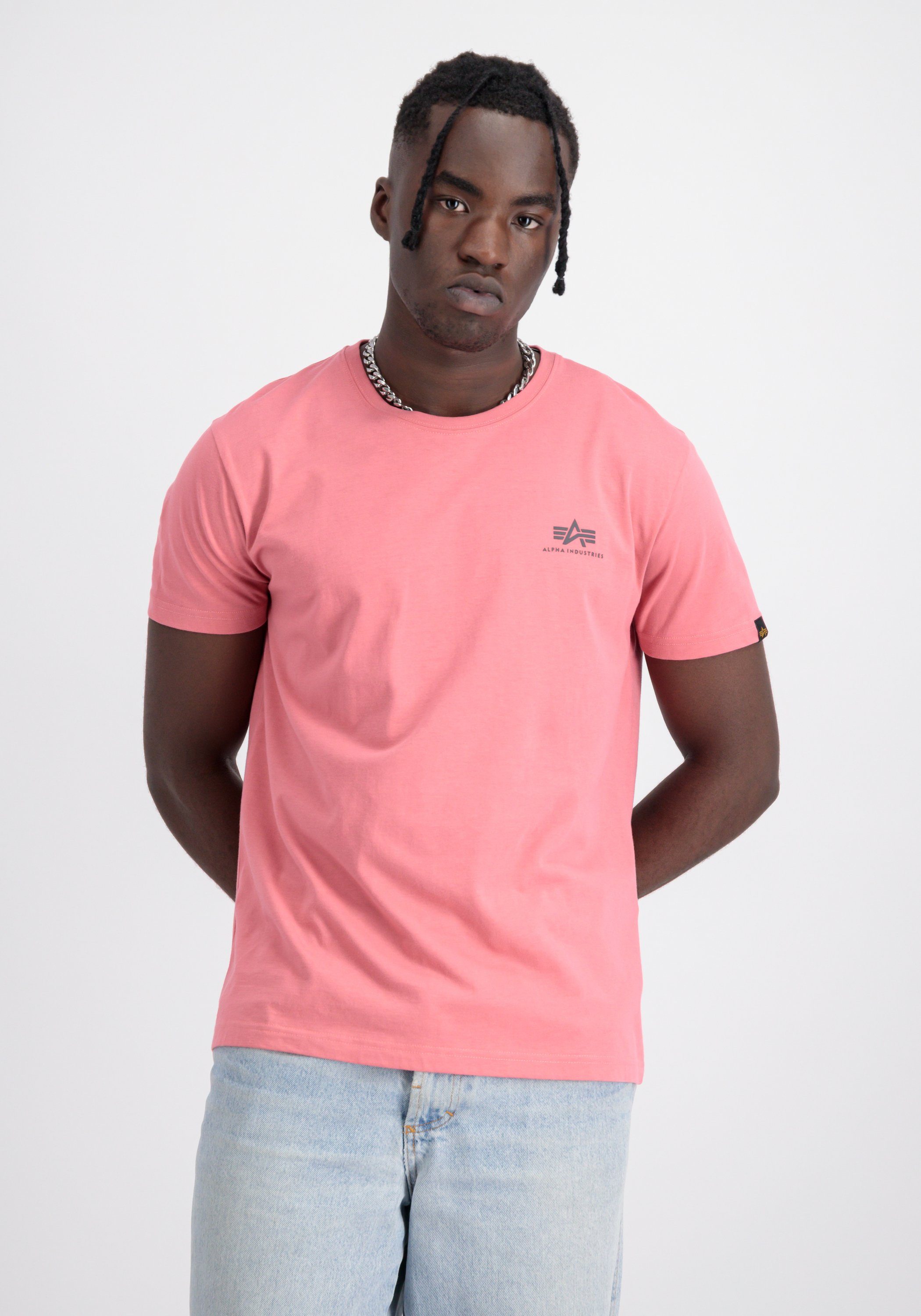 Alpha Industries T-Shirt red Industries T Men - coral Backprint Alpha T-Shirts