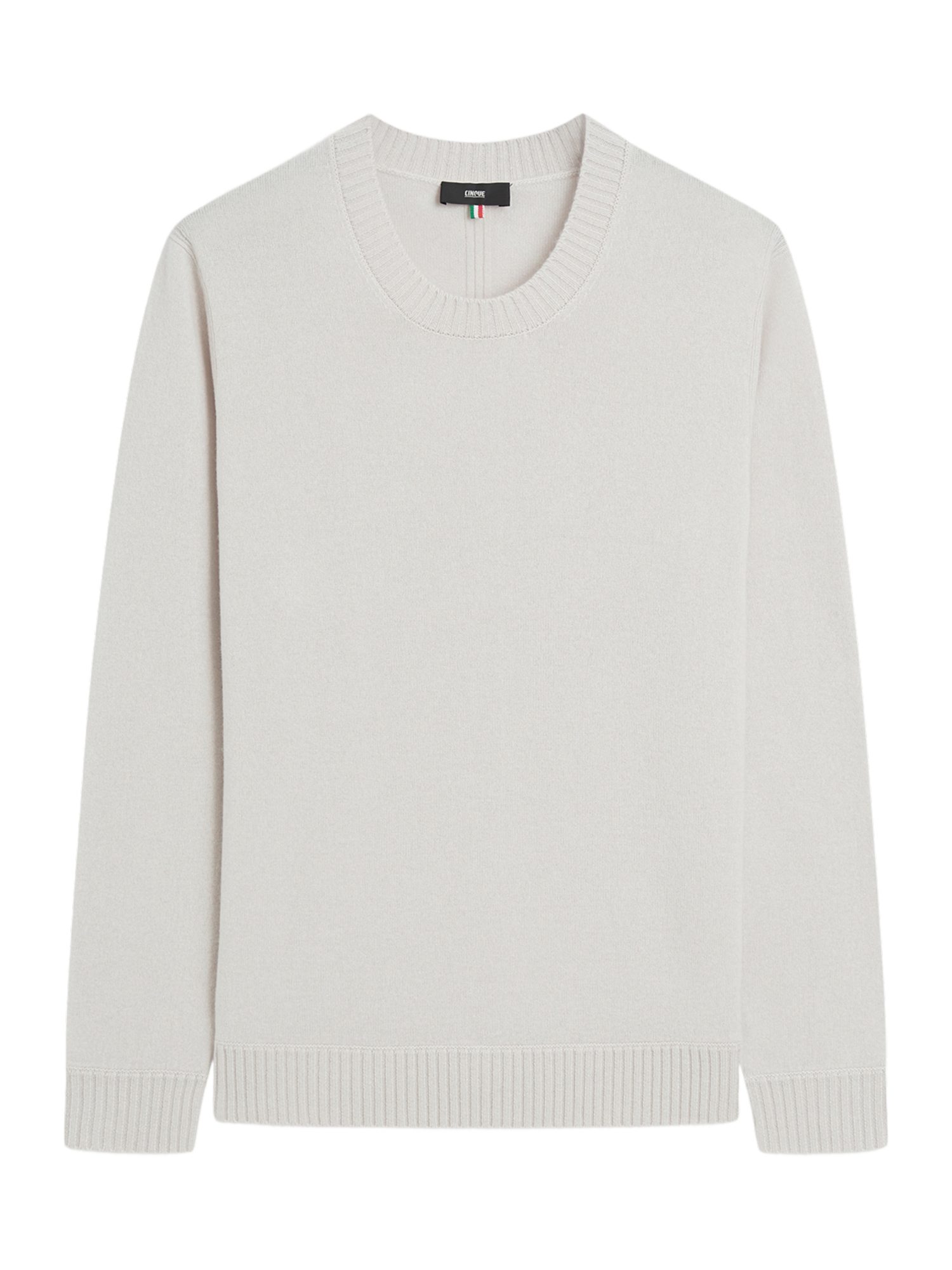 Cinque Strickpullover weiß,Casual,Wolle,Unifarben,Rundhals,Lang,Regular Fit