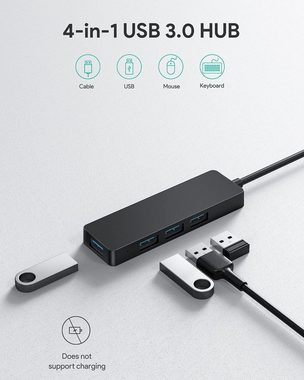AUKEY USB-Adapter, USB 3.0 Hub 4-in-1 USB A Adapter mit 20CM Kabel