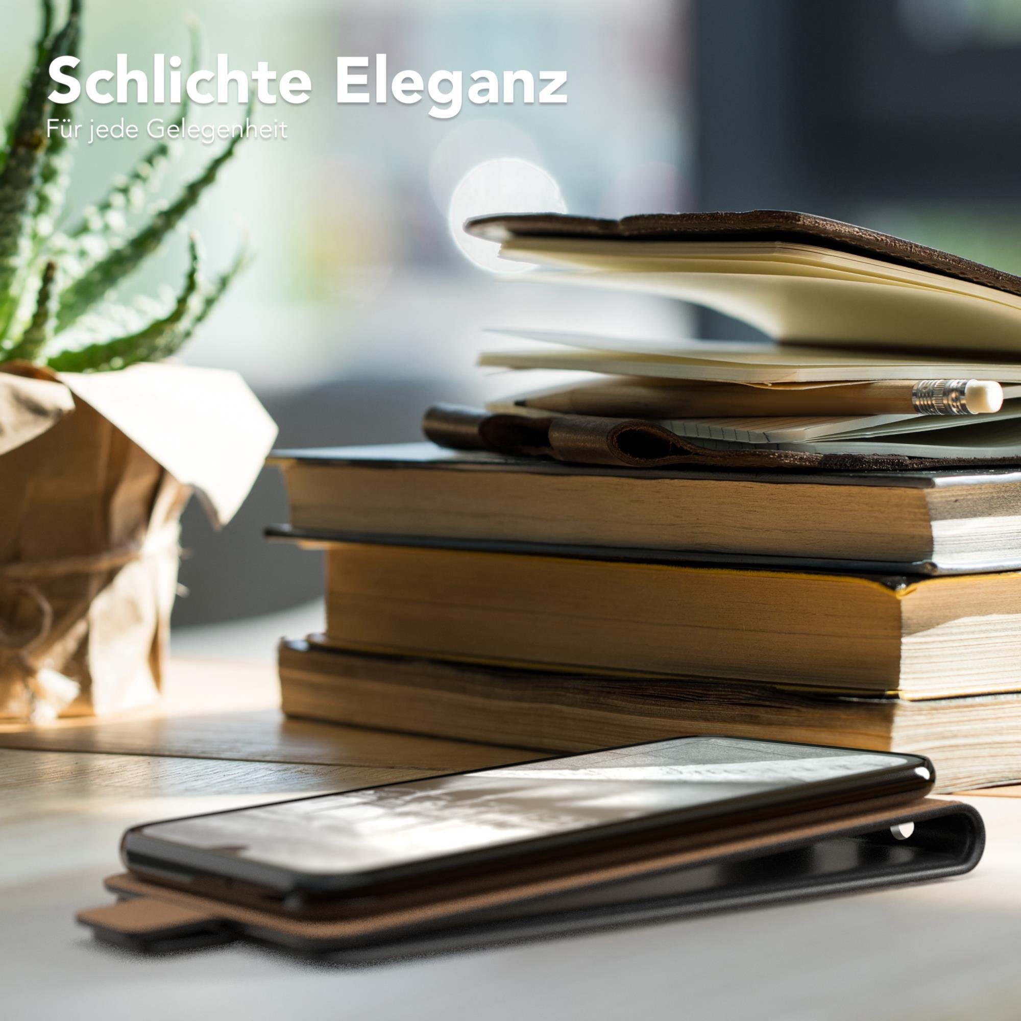 EAZY CASE Handyhülle Flipcase für Samsung Galaxy A40 5,9 Zoll, Tasche Klapphülle Handytasche zum Aufklappen Etui Kunstleder Schwarz
