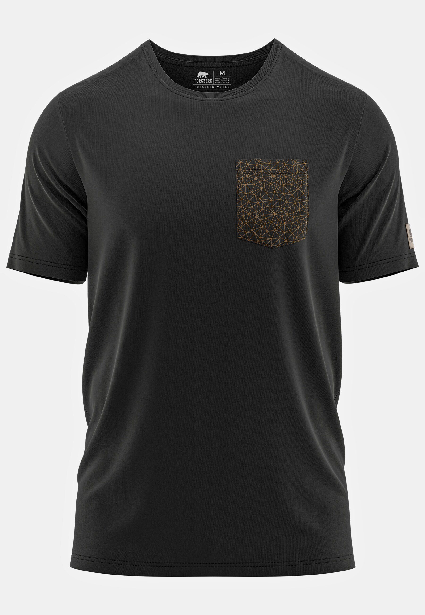 FORSBERG T-Shirt FORSBERG Svensson T-Shirt mit Brusttasche schwarz