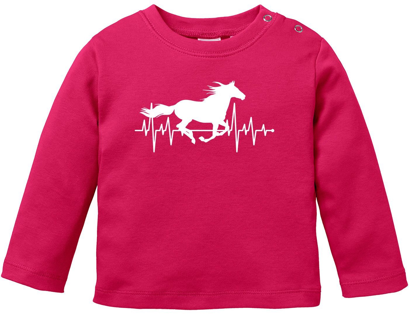 Rundhalsshirt Baby Langarmshirt Pferd Motiv Reiten Geschenk für Mädchen Pferde