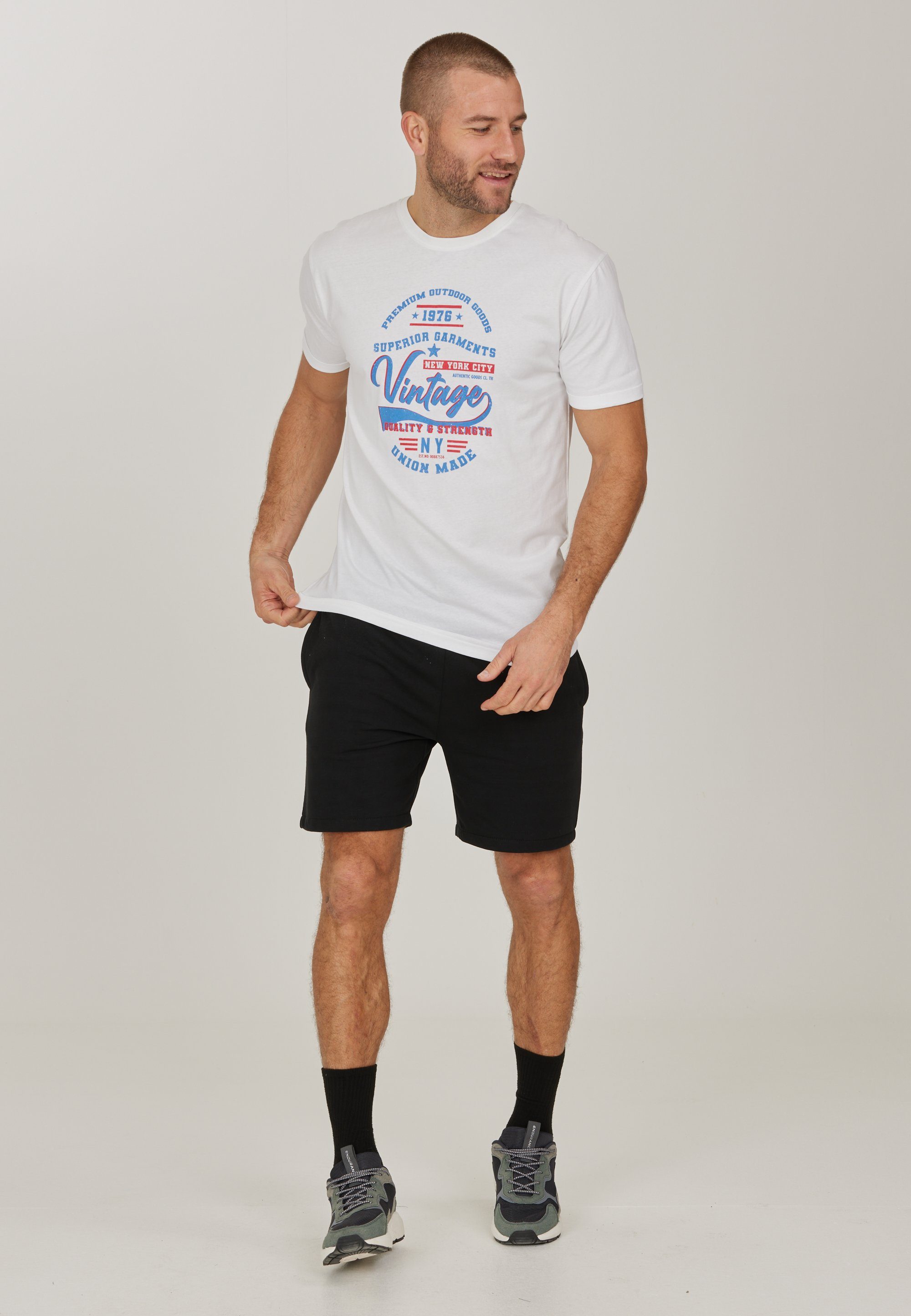CRUZ T-Shirt Flemming mit stylischem Print weiß