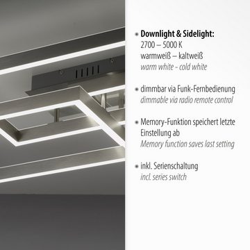 Paul Neuhaus Deckenleuchte PAAN, LED fest integriert, warmweiß - kaltweiß, LED, CCT - über Fernbedienung, Funk inkl., dimmbar über Fernbedienung