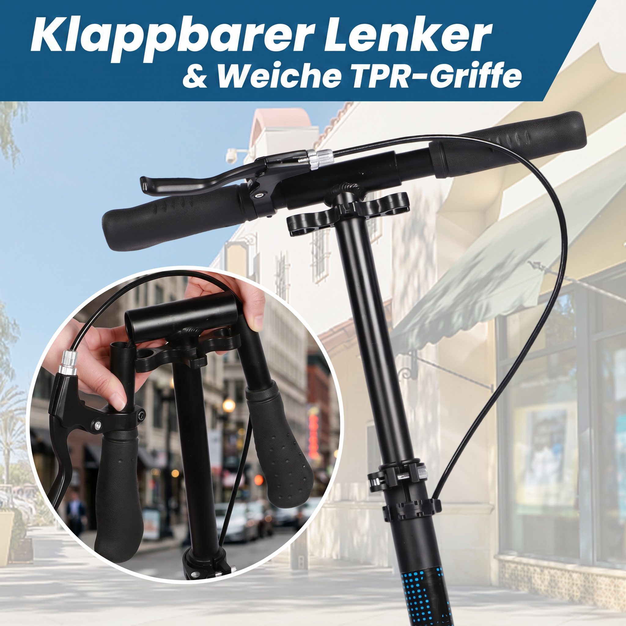 H.yeed Tretroller Kick Scooter für Kinder, Jugendliche und Erwachsene, Höhenverstellbarer Cityroller für Jungen und Mädchen 8+ – Bild 3 von 5