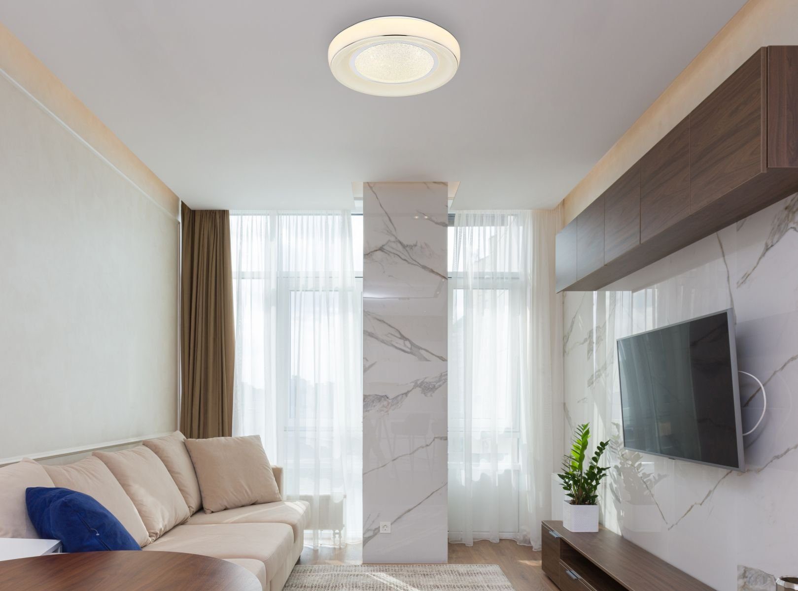 Globo Deckenleuchte GLOBO Deckenlampe dimmbar Deckenleuchte LED Wohnzimmer Fernbedienung