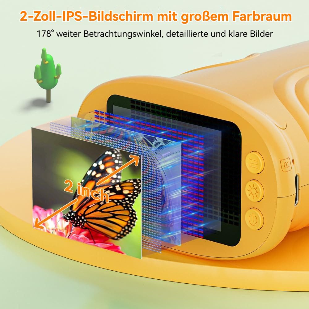 Tekoo Digitales Handmikroskop 1000x Zoom mit 2,0" Display & 64GB Kindermikroskop (50x-1000x, Stufenloser 200x-1000x Zoom & 2,0 Zoll IPS-Display inkl. 64GB SD-Karte)