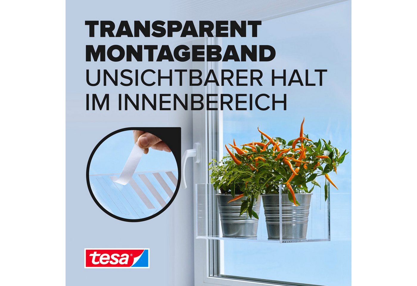 Thumbnail - tesa Doppelklebeband Powerbond Montageband (Packung, 1-St., Montageklebeband) Monatgeklebeband transparent extra stark -...