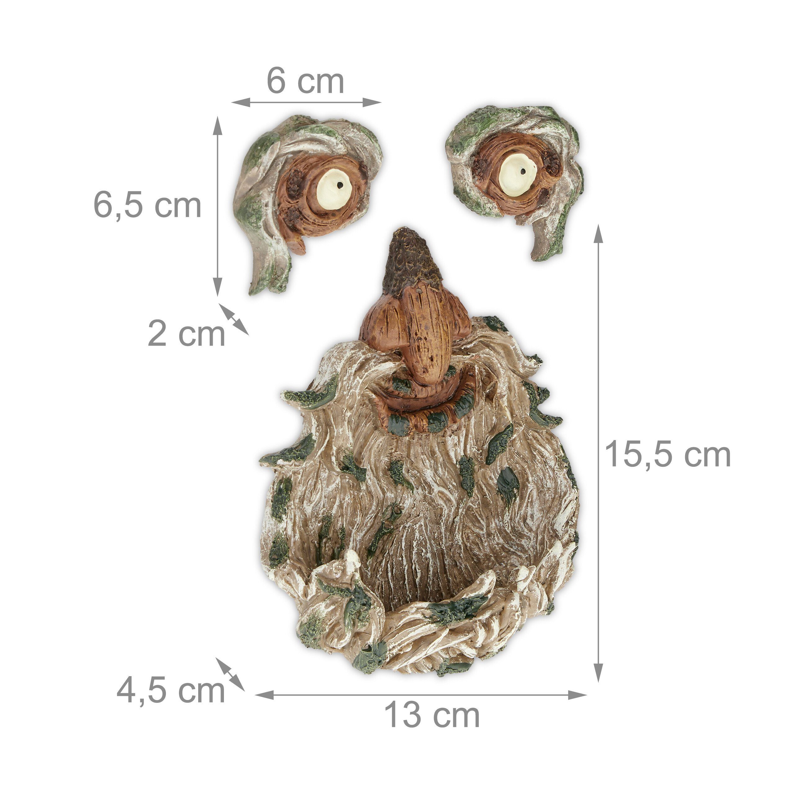 relaxdays Gartenfigur 3-teiliges Baumgesicht alter Mann