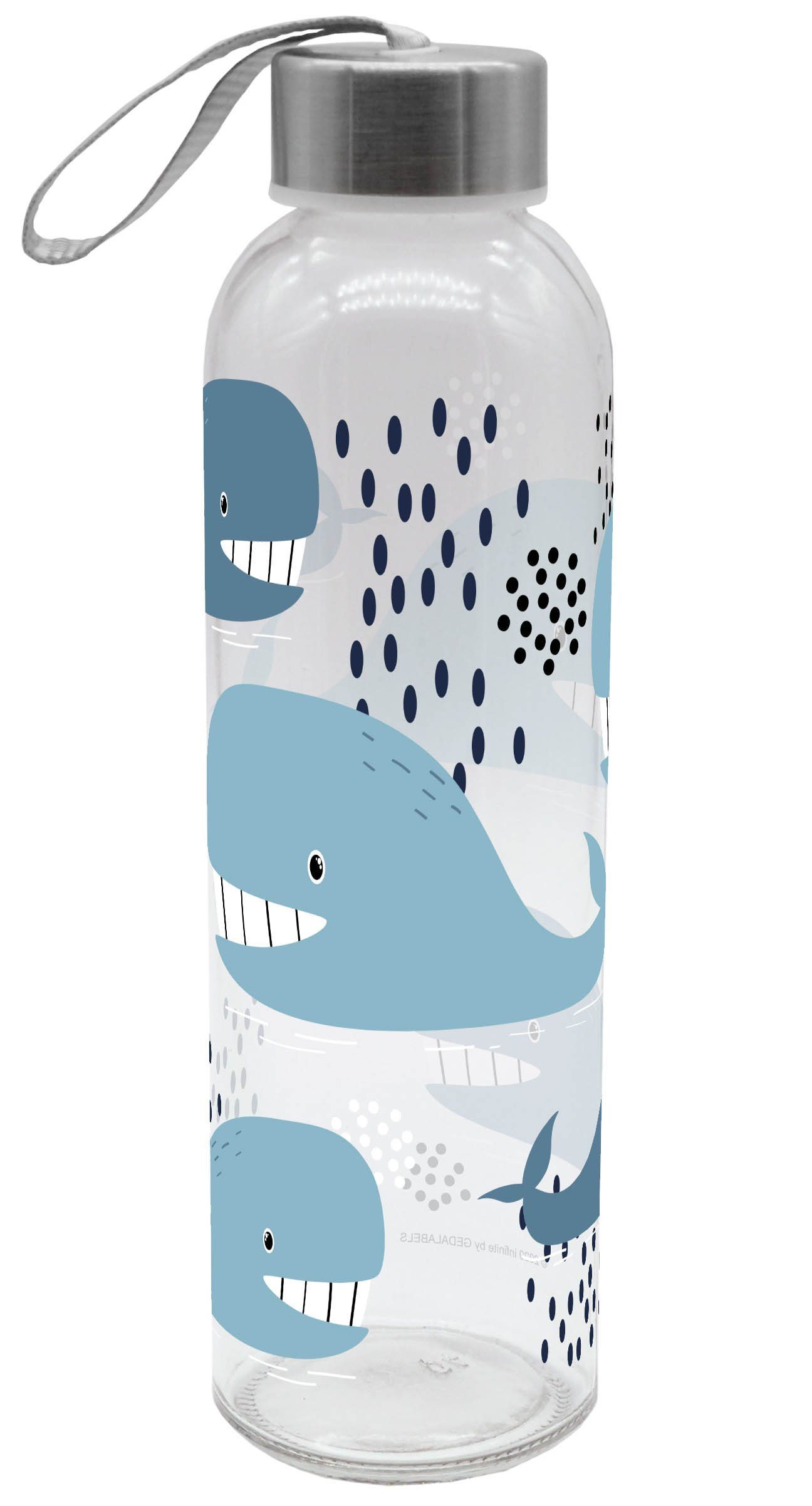 Geda Labels GmbH Trinkflasche Wale, Blau, 500ml, spülmaschinengeeignet