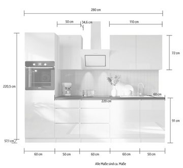 RESPEKTA Küche Lorena, Breite 280 cm, mit Soft-Close, in exklusiver Konfiguration für OTTO