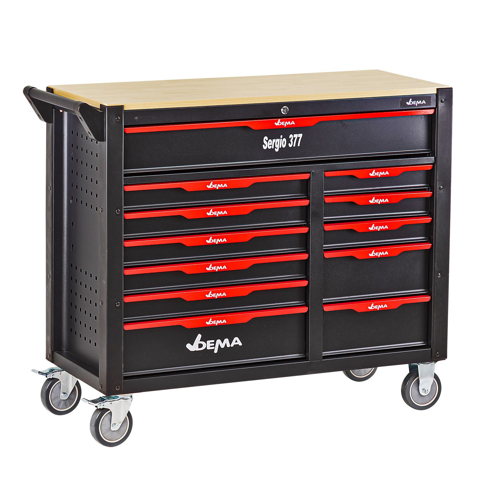 DEMA Werkzeugwagen Sergio 377 teilig, Werkzeugwagen bestückt, 109x45x96cm, mit Werkzeug
