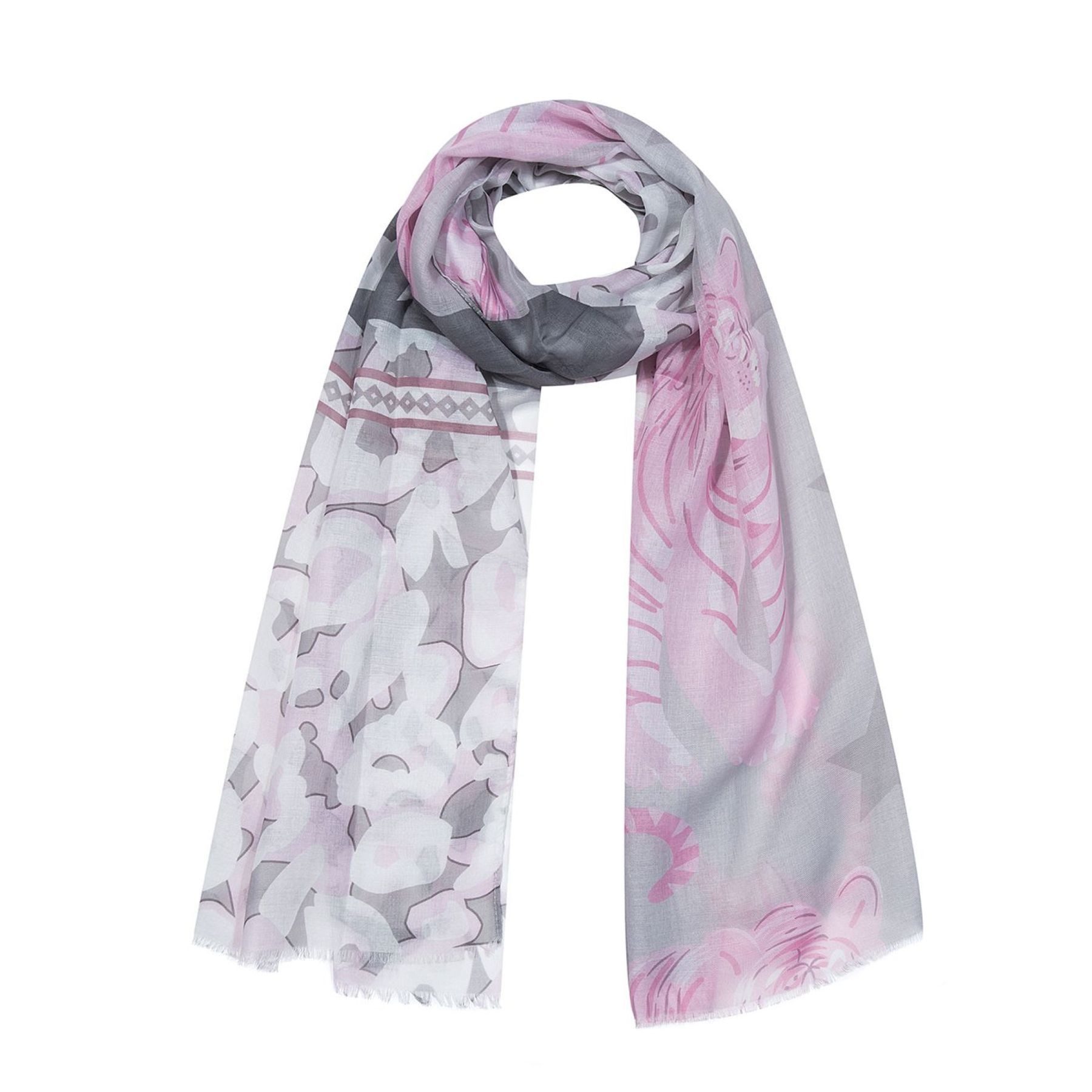 Faera Modeschal Moderner Schal gemustertes Design Leicht, (1-St), 9640 in Grau
