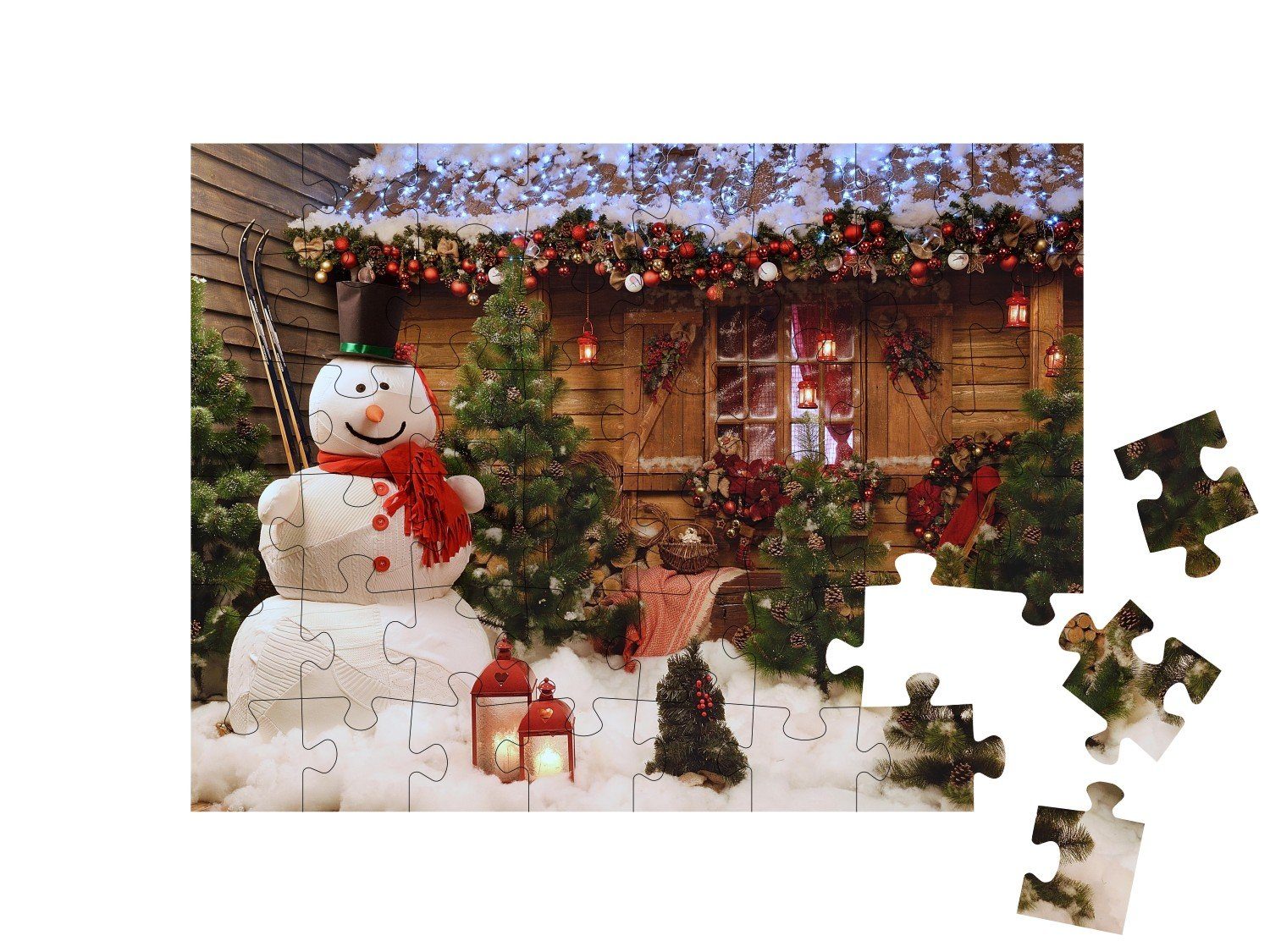 48 Weihnachtsfoto Festtagsstimmung: Puzzleteile, Schneemann, mit puzzleYOU-Kollektionen puzzleYOU Puzzle Weihnachten