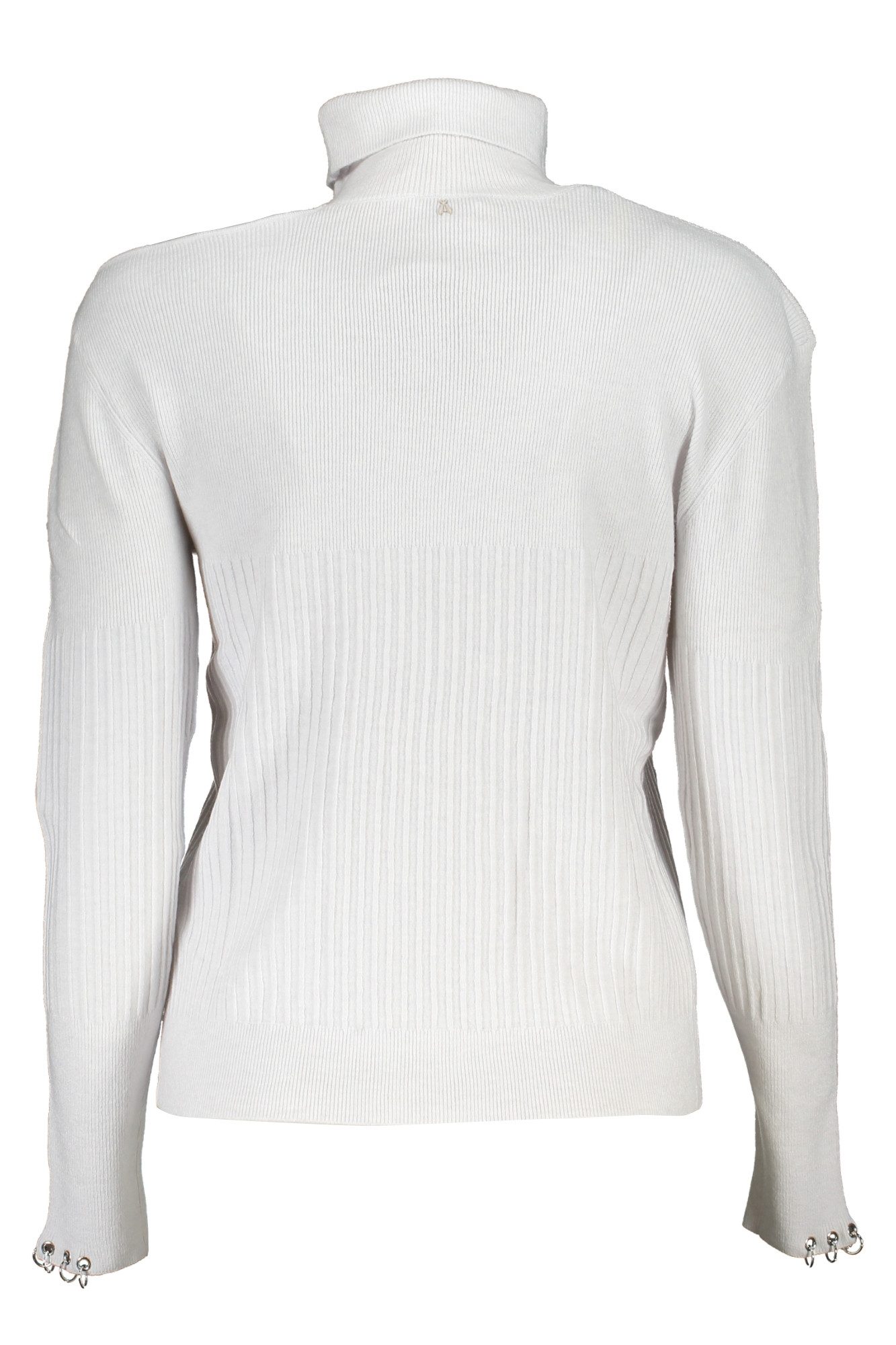 Patrizia Pepe Strickpullover Grauer Damenpullover mit Rollkragen und Kontrastdetails entdecken