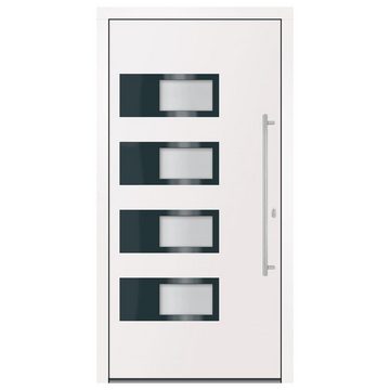 vidaXL Zimmertür Hauseingangstür Haustür Weiß 110x210 cm Aluminium und PVC