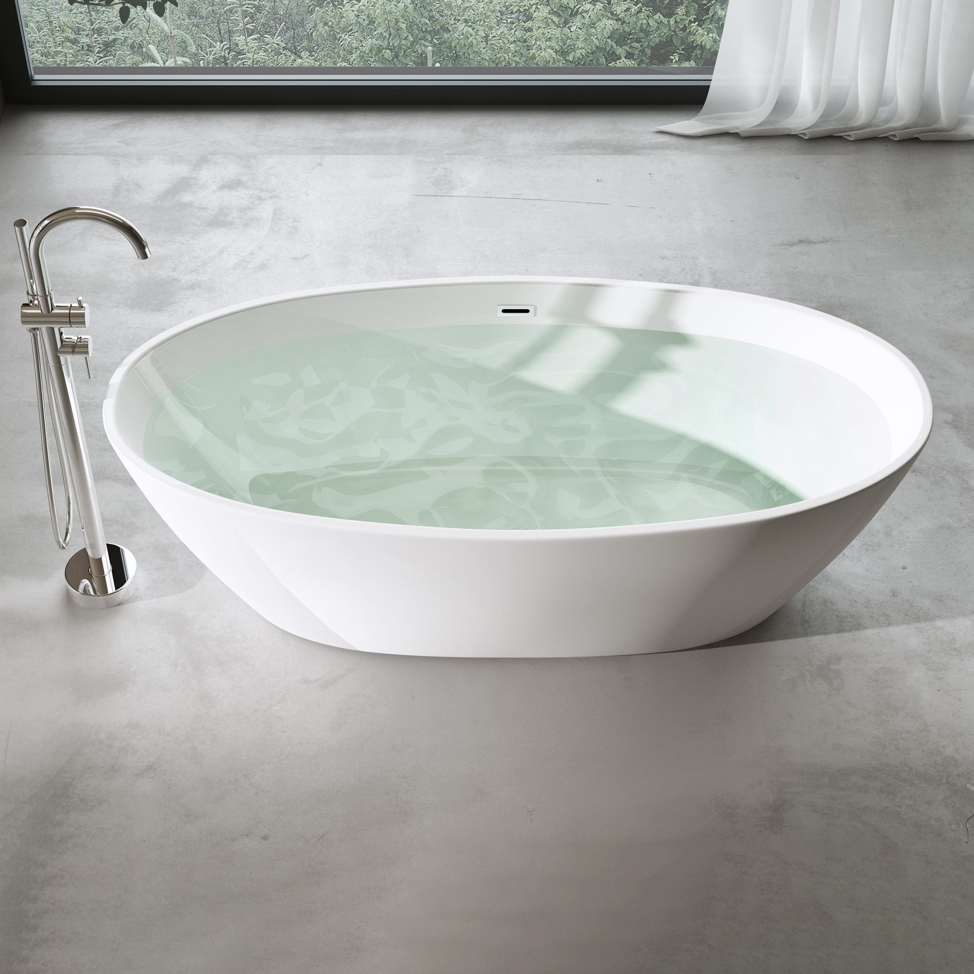 doporro Badewanne Design-Badewanne Freistehend inkl. Ablaufgarnitur günstig online kaufen