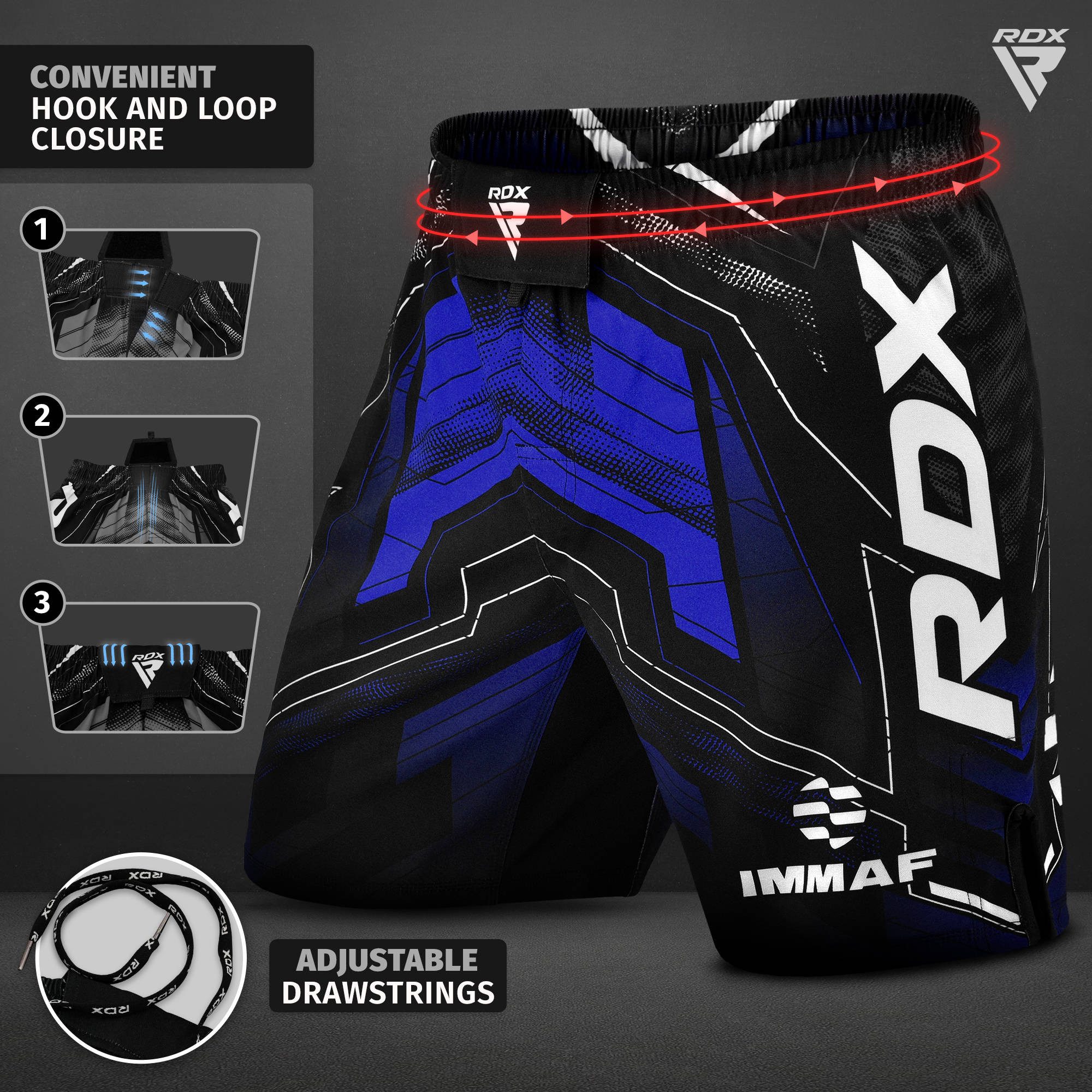 RDX Sports Laufshorts RDX IMMAF-zugelassene MMA-Shorts Design mit Seitensch günstig online kaufen