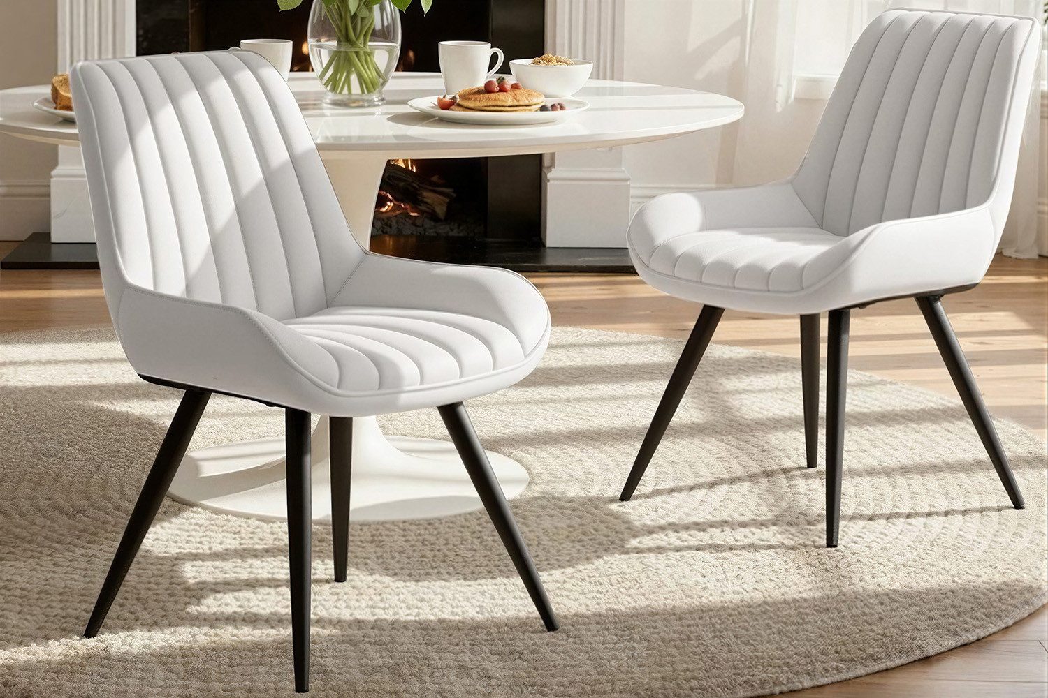HawthyHome Esszimmerstuhl Stuhlset – Polsterstühle, Moderner Küchenstuhl (4 St), mit Ergonomischer Rückenlehne und Metallbeinen