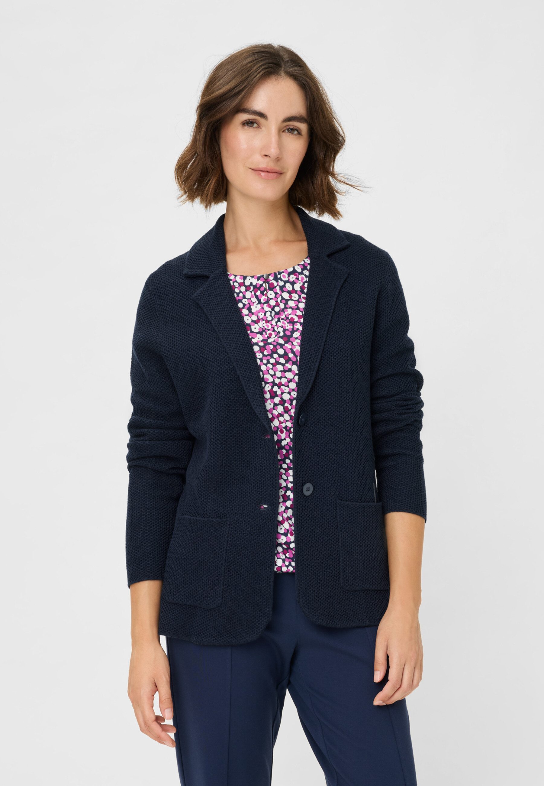 Olsen Cardigan mit Blazerkragen