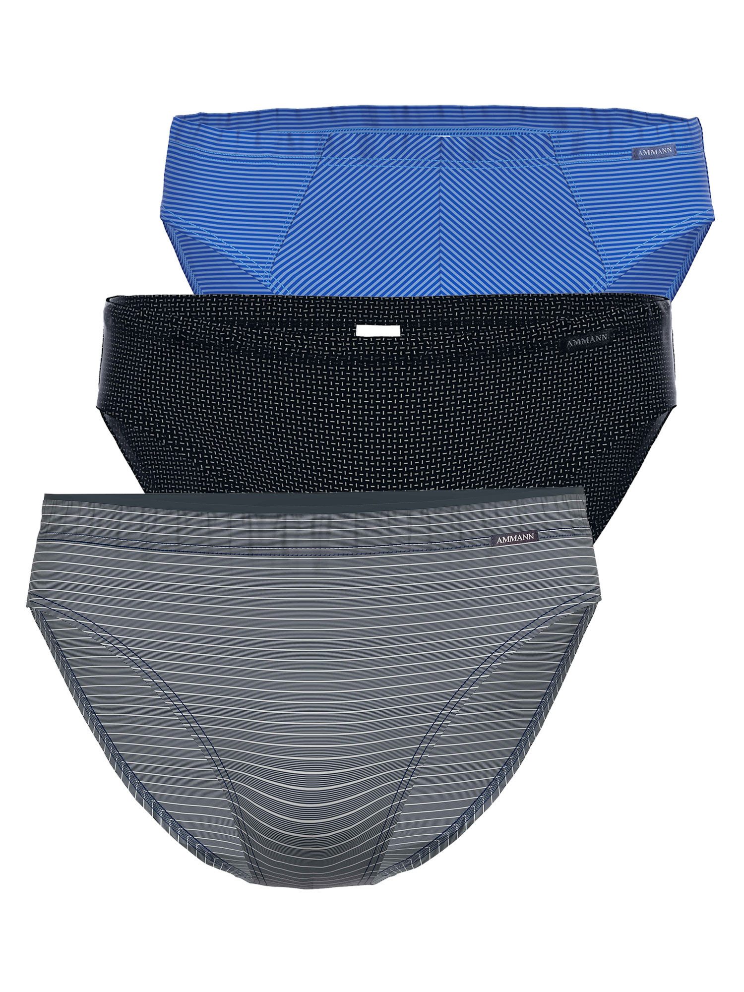 Ammann Slip 3er Pack Herren Mini Slip Mix Briefs (Packung, 3-St) 3er Sparpack, hochwertiges Material, verschiedene Farben