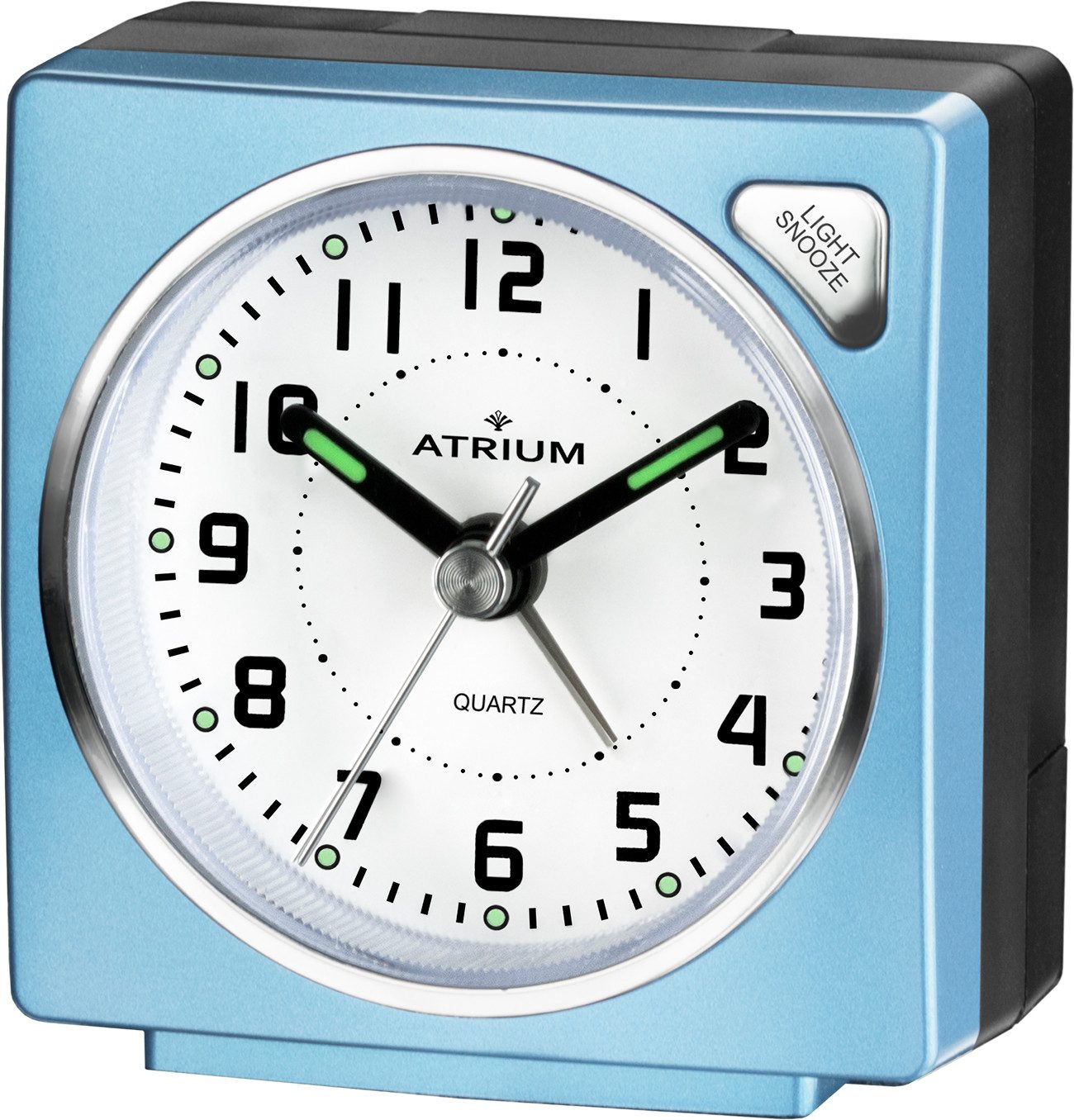Atrium Reisewecker A903 fließende Sekunde, Snooze, Licht, mini Größe 6x6cm