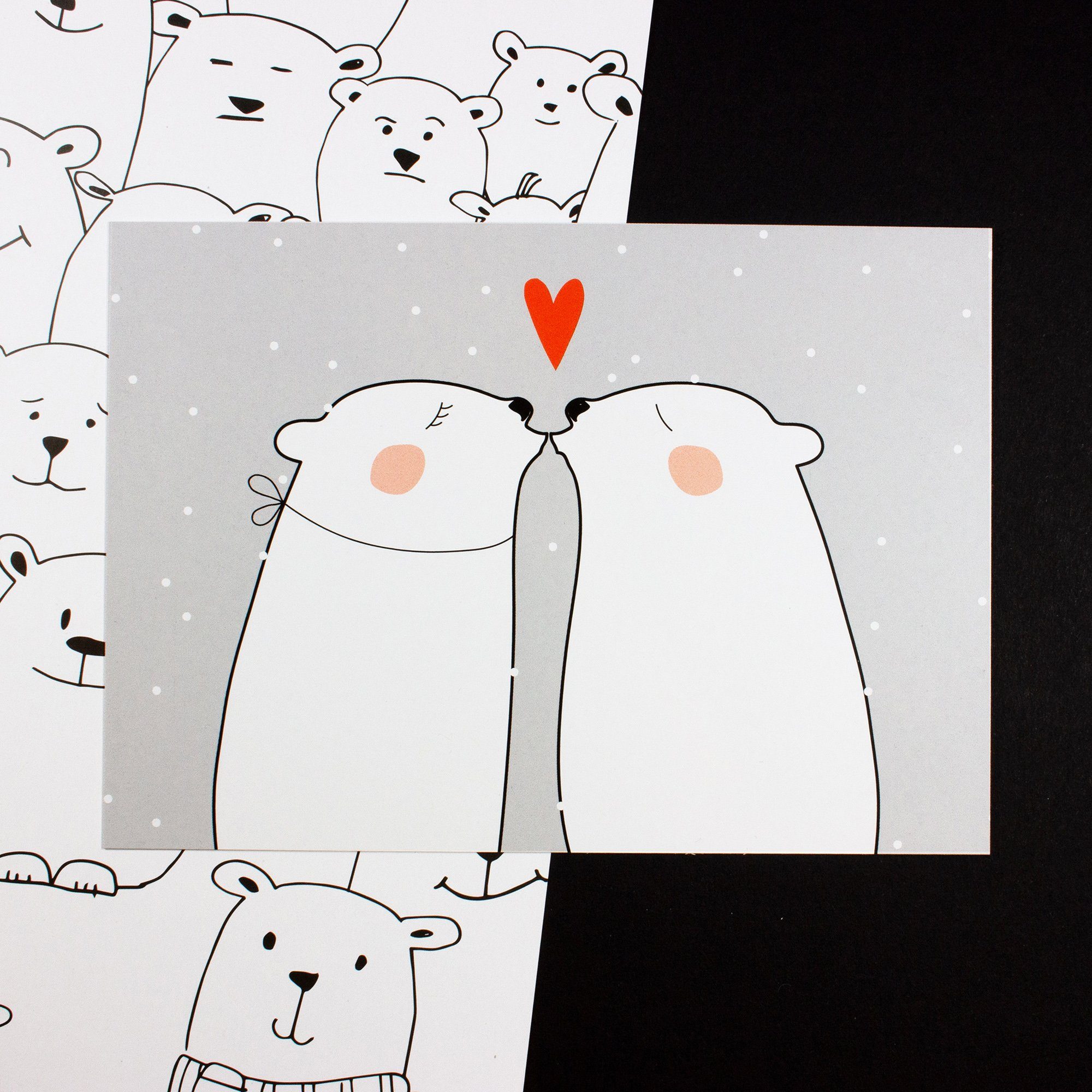 Bow & Hummingbird Postkarte Postkarte Bärengroße Liebe