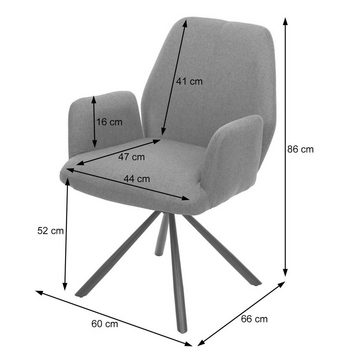 MCW Esszimmerstuhl MCW-H71-A-6 (Set, 6 St), 6er-Set, Mit Griff und Armlehnen, 90° drehbar in beide Richtungen