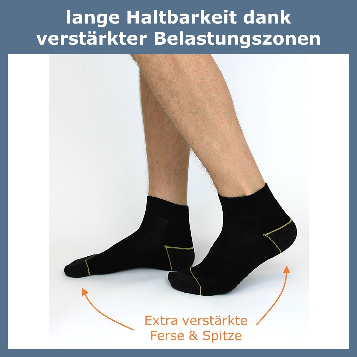 GAWILO Arbeitssocken - kurz - für Herren mit atmungsaktiver Baumwolle gegen Schweißfüße (10 Paar) Ideal für Sicherheitsschuhe im Sommer - mit Fußgewölbeunterstützung