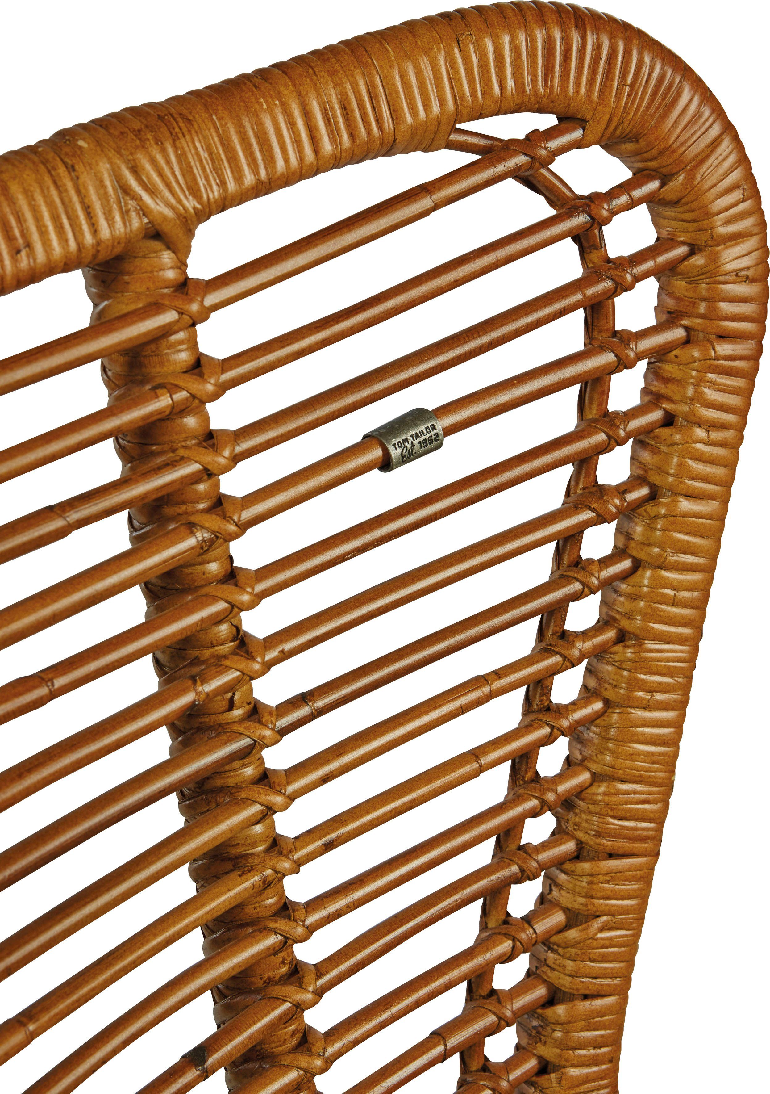 TOM TAILOR HOME Sessel T-RATTAN ARMCHAIR, Rattanarmlehnstuhl mit Teakholzgestell und organischer Form