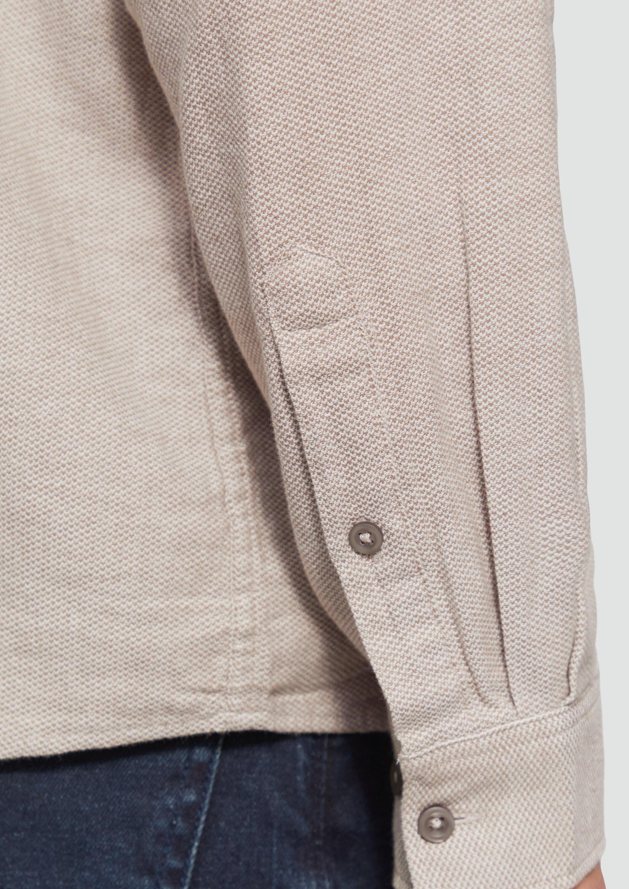 s.Oliver Langarmhemd Hemd Regular Fit: Strukturiertes Hemd mit Button-Down-Kragen