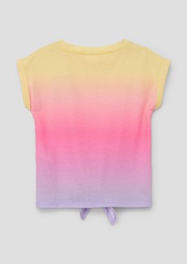 s.Oliver Kurzarmshirt T-Shirt mit Farbverlauf und Knoten-Detail Knoten