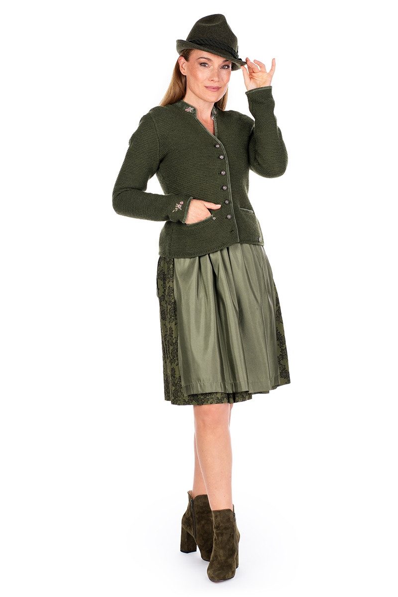 Spieth & Wensky Trachtenstrickjacke Trachten Strickjacke - MALTA - moos