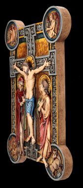 Figuren Shop GmbH Wanddekoobjekt Wandrelief - Weingarten Kruzifix mit Jesus - christliche Deko heiliges
