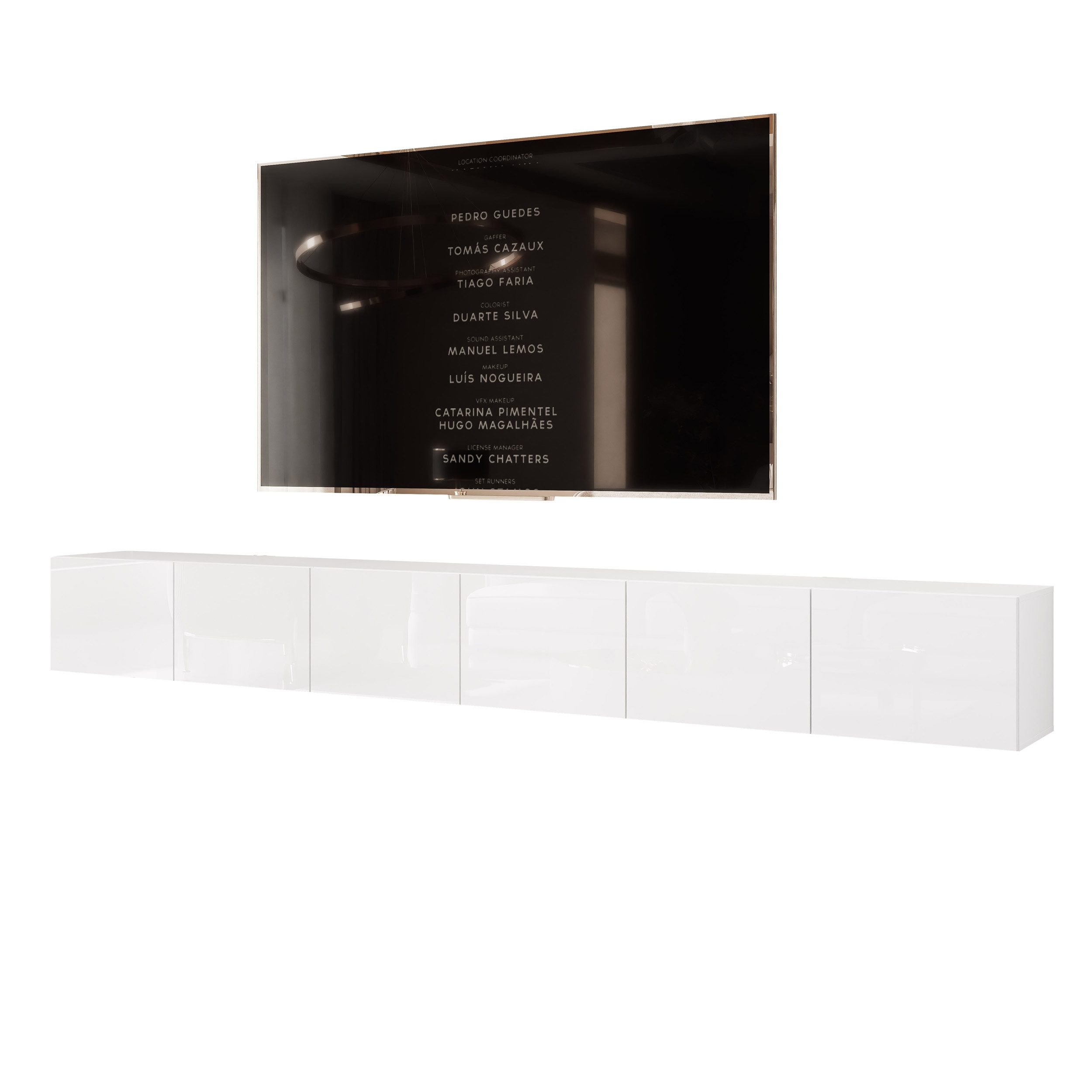 yourhouse24 Lowboard TV ANGEL 300 mit LED-Beleuchtung – Griffloses Design – Bild 2 von 5