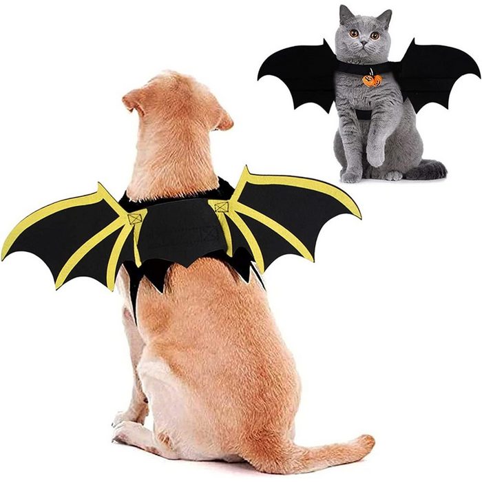GelldG Hundekostüm Halloween Katze Hund Kostüm Set Haustier Fledermaus Kostüm