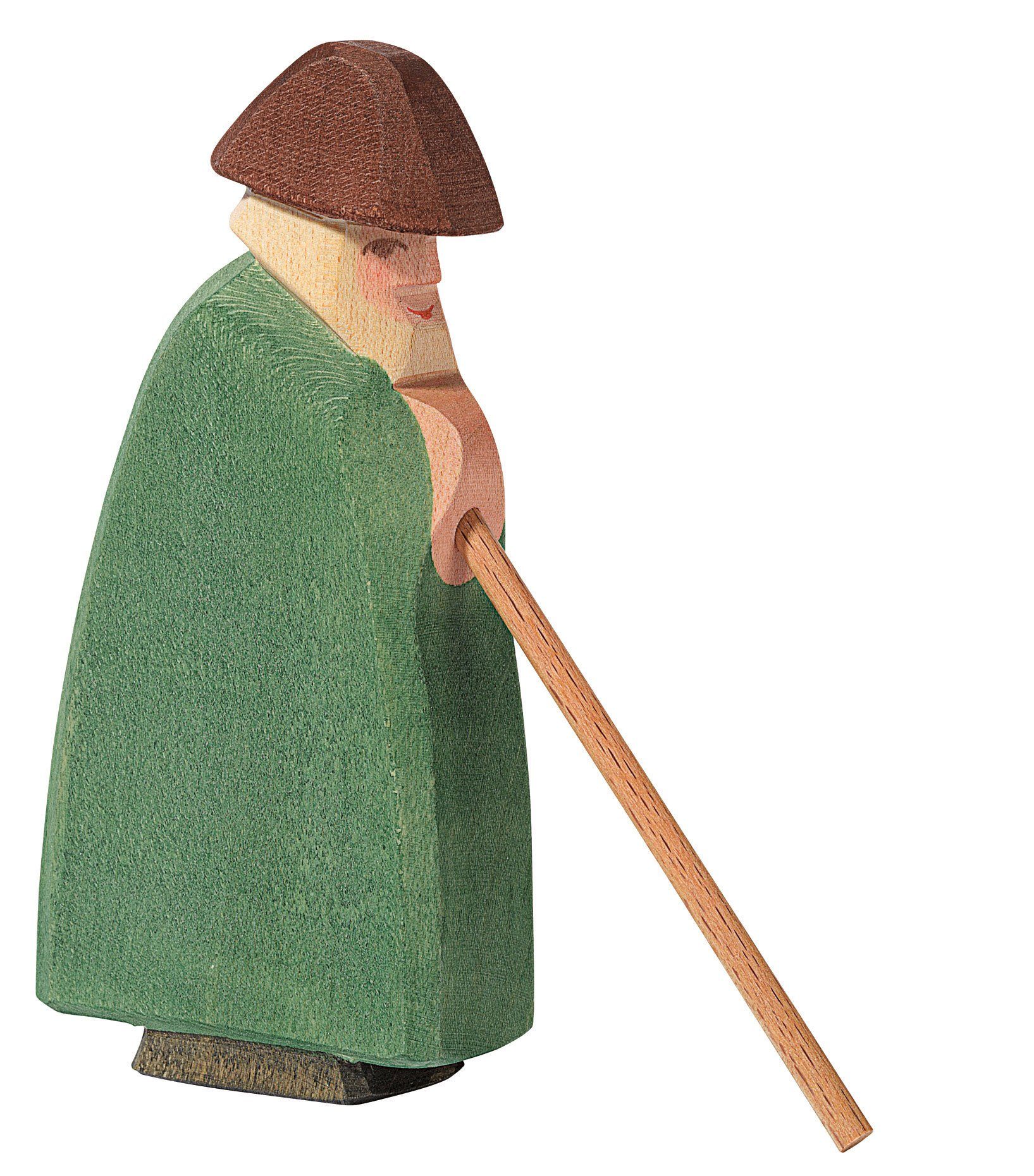 Ostheimer Spielfigur Holzfigur Schäfer grün mit Stab 2-tlg. Hirte, (Set, 2-tlg., 1), Made in Germany