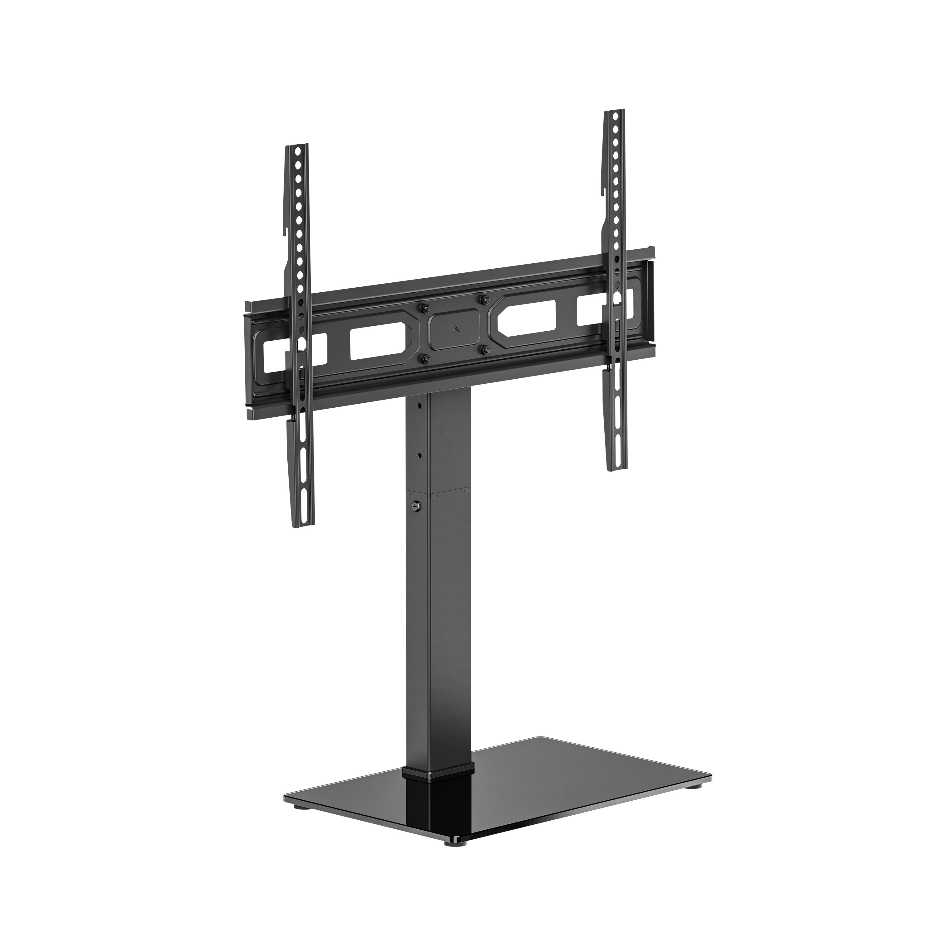 Xantron TV-Wandhalterung TV Standfuß höhenverstellbar 37–75 Zoll schwenkbar – PREMIUM-TVS02, (bis 70 Zoll, Edle Glasplatte, höhenverstellbar, schwenkbar)
