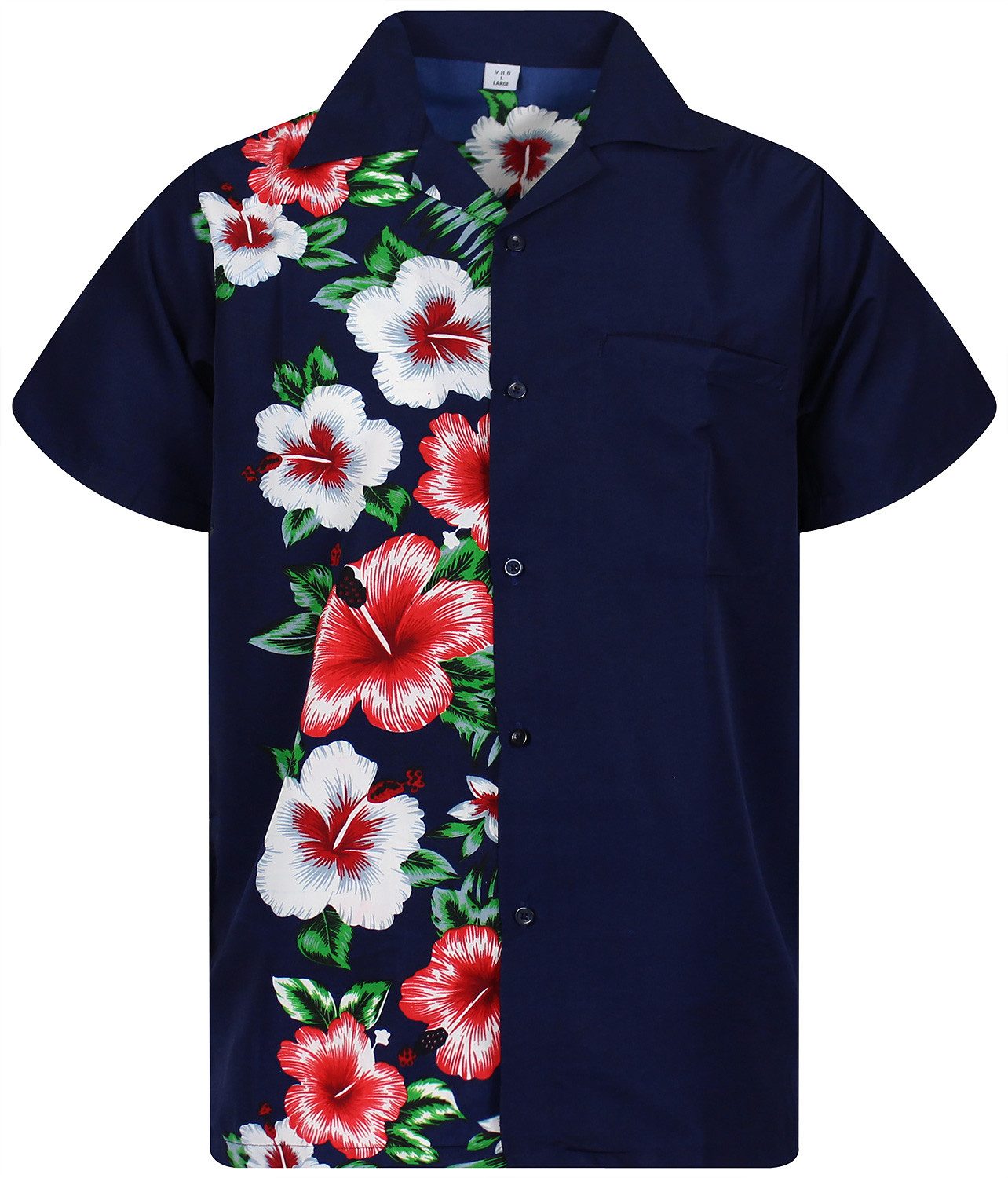 King Kameha Hawaiihemd Wedding Funky Hawaii-Hemd Herren Kurzarm Front-Tasch günstig online kaufen