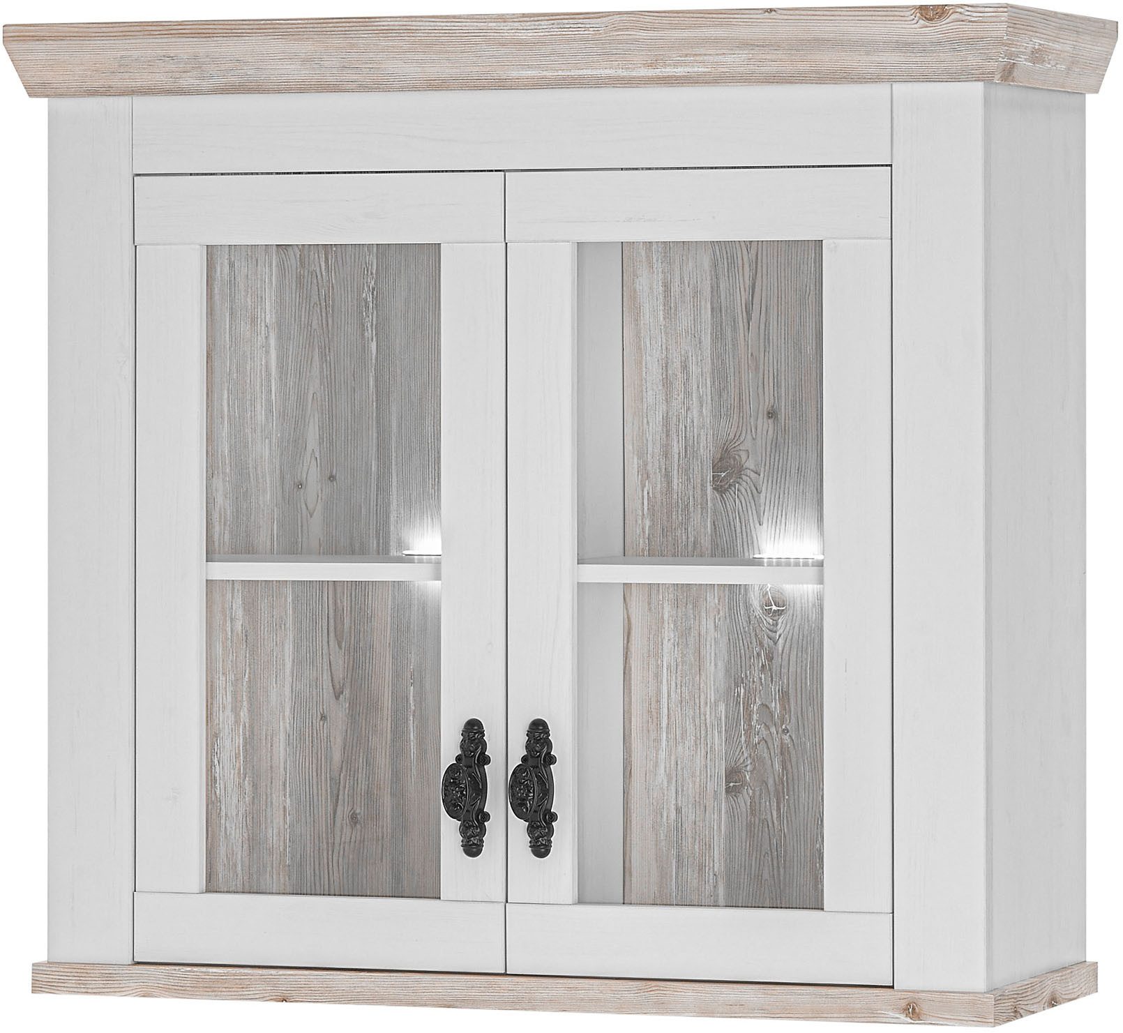 Home affaire Hängeschrank Florenz, Glashängeschrank in Pinie Weiß, Wandschr günstig online kaufen