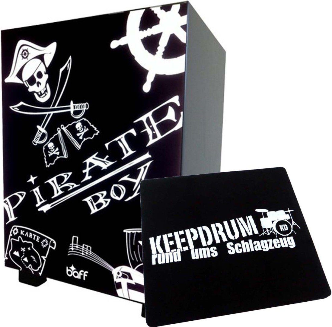 Baff Cajon Baff Pirat Kinder-Trommel-Hocker Cajon mit Sitzpad,Piratenhocker mit Sitzpad , Piratenhocker mit Sitzpad , vielseitig