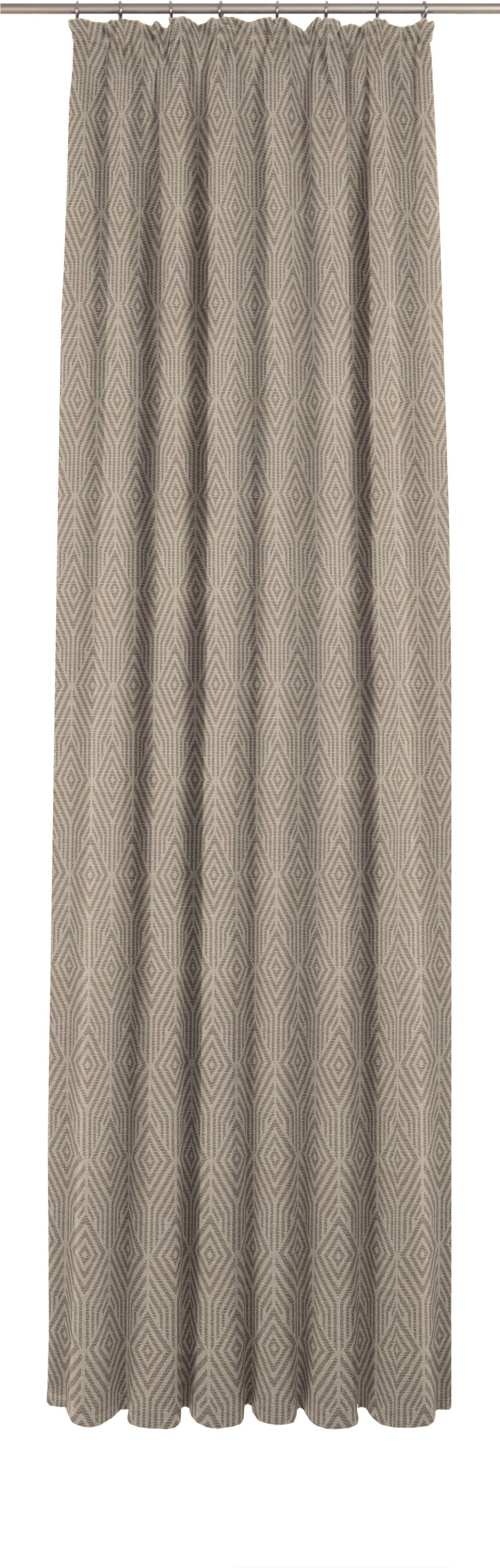 Adam, (1 blickdicht, Kräuselband nachhaltig Jacquard, Diamond, Easy Vorhang St), dunkelbraun