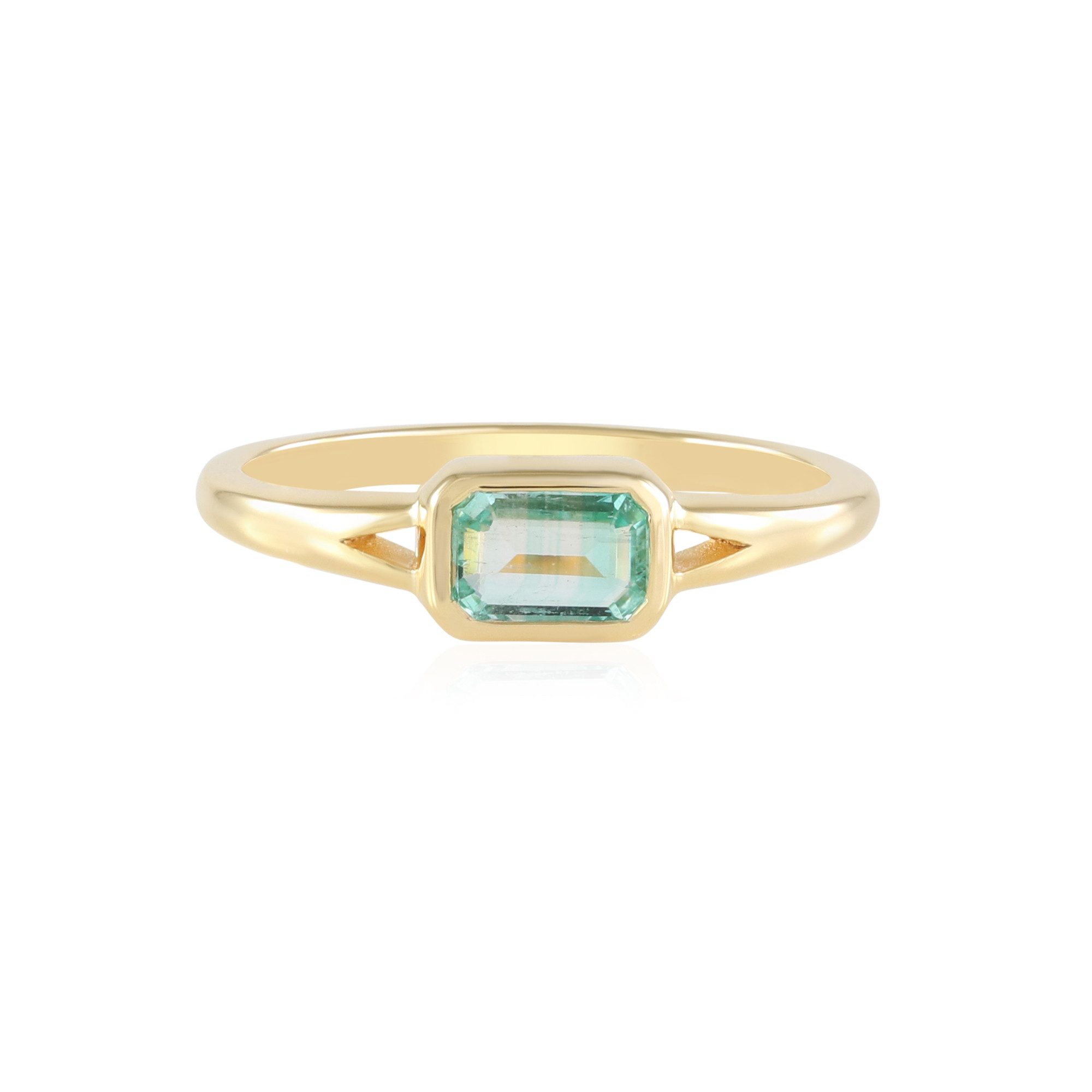 Cavill Solitärring Paraiba Smaragd Goldplattierter Silberring (1-tlg)