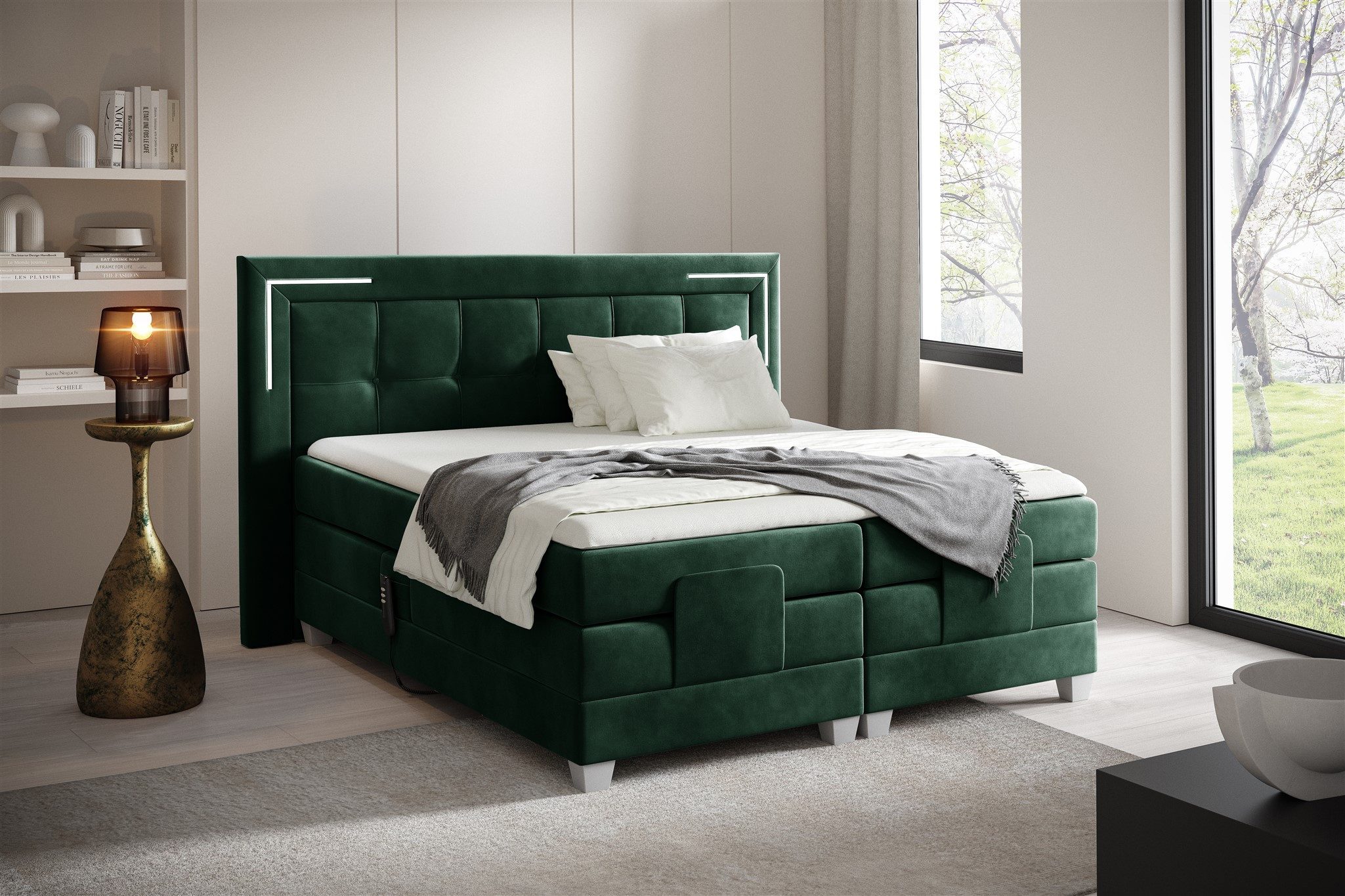 Fun Möbel Boxspringbett Schlafzimmerbett DORES Elektrisch günstig online kaufen